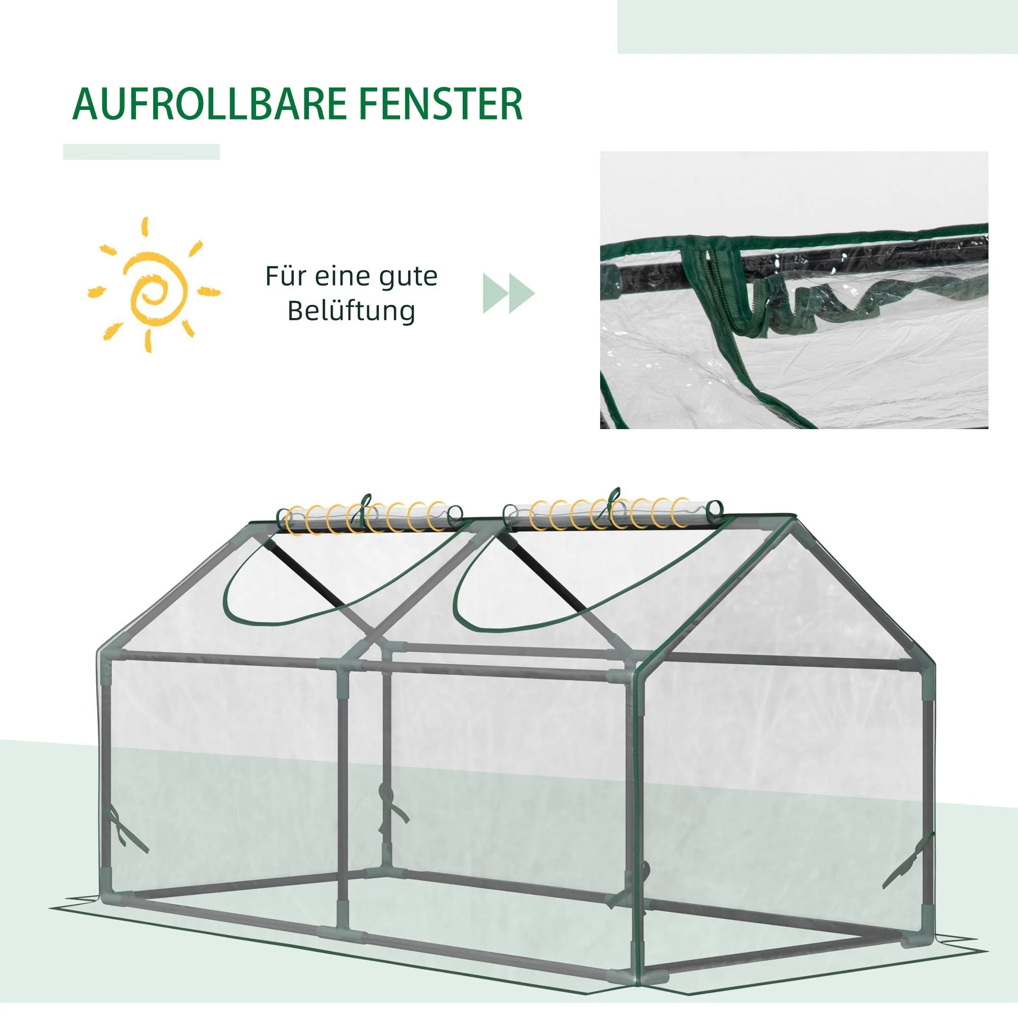 Foil Greenhouse Window 120x60x60cm Cold Frame PVC Transparent - Image 5