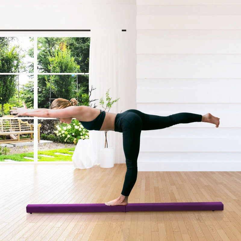 Foldable Balance Beam, Non-Slip, Suede, Purple