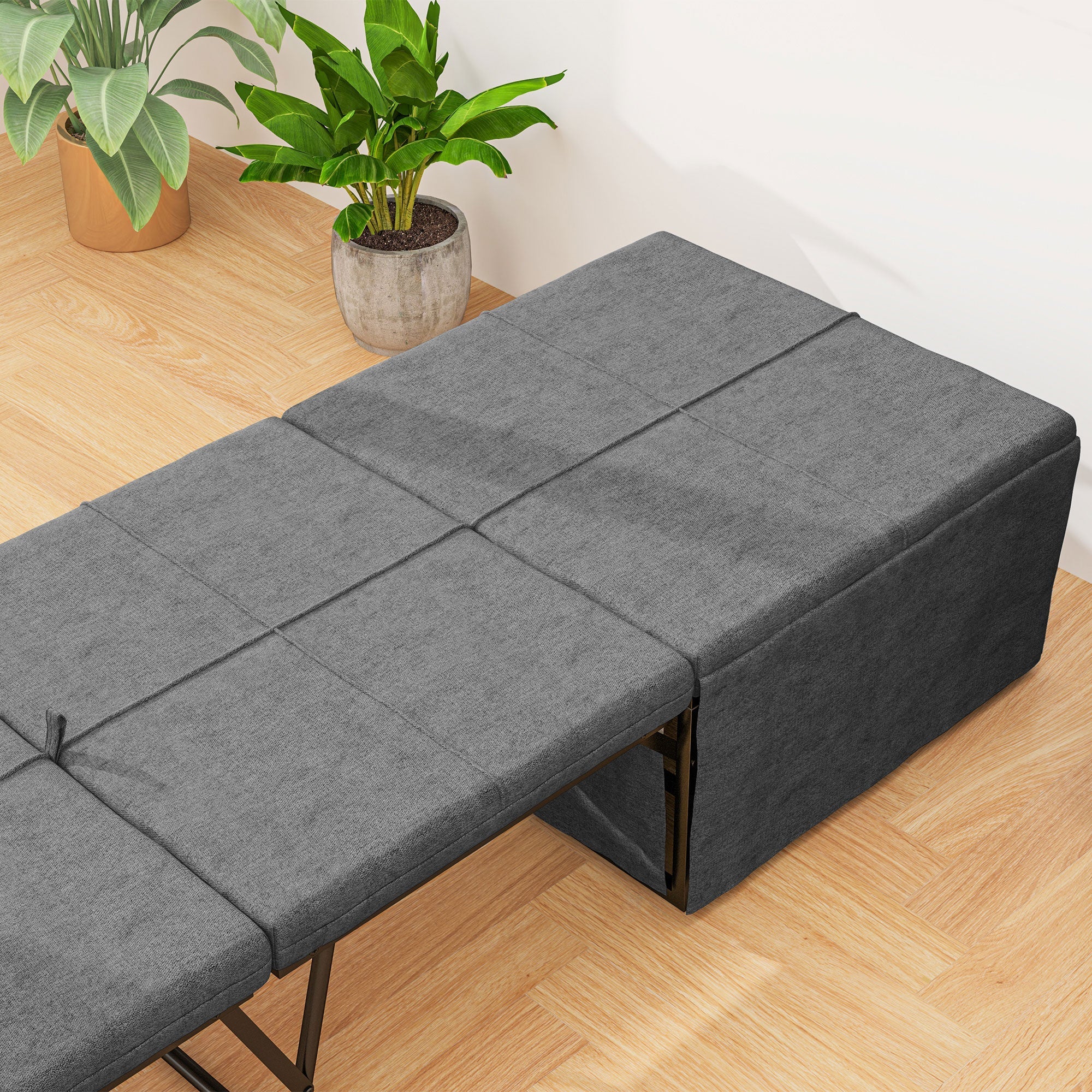Folding Bed, 8cm Foam Mattress, 120 kg Capacity, Grey Metal - Image 7