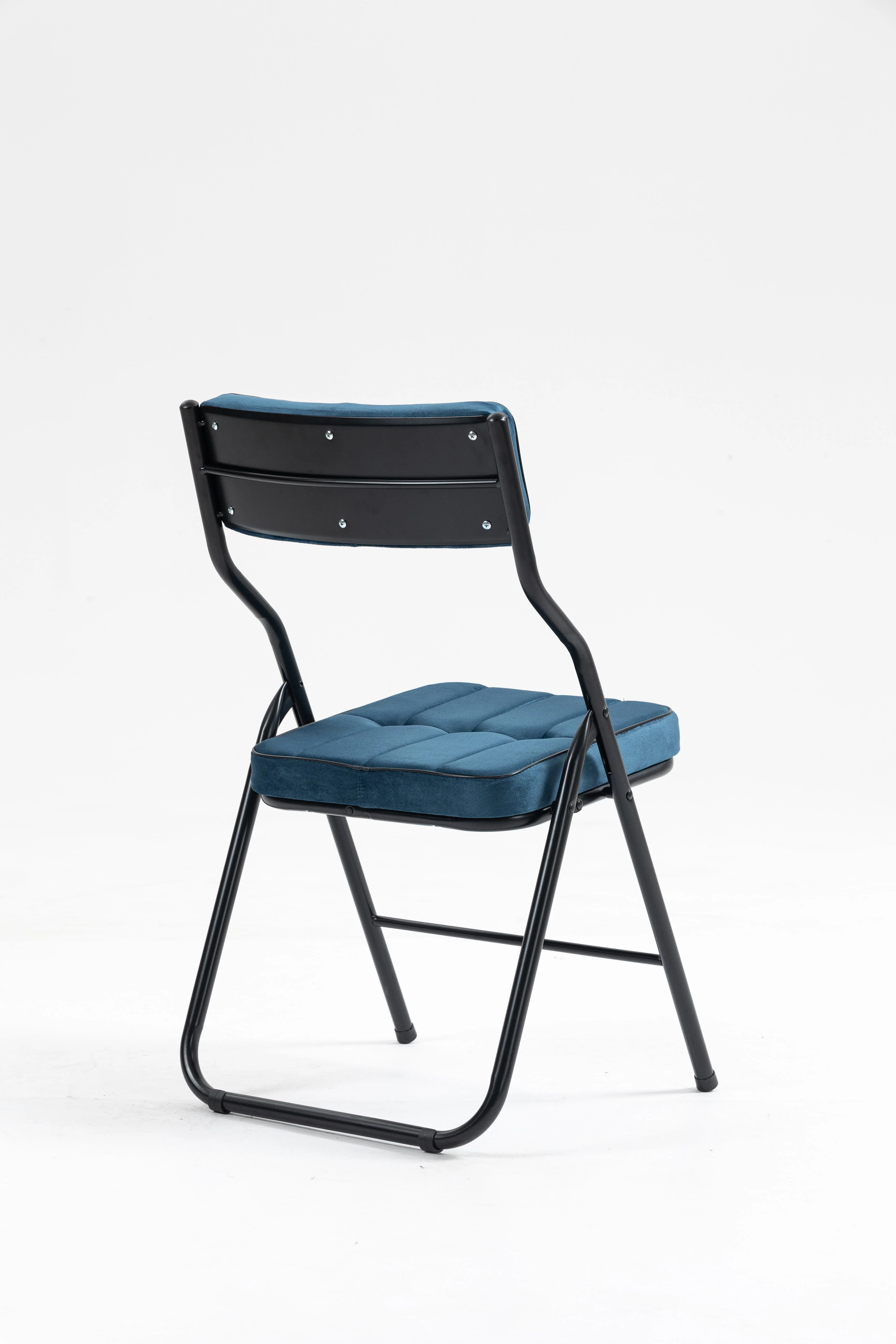 Folding Chairs 2 Pack Foldable Cushion Portable Guest - Blue - Image 4