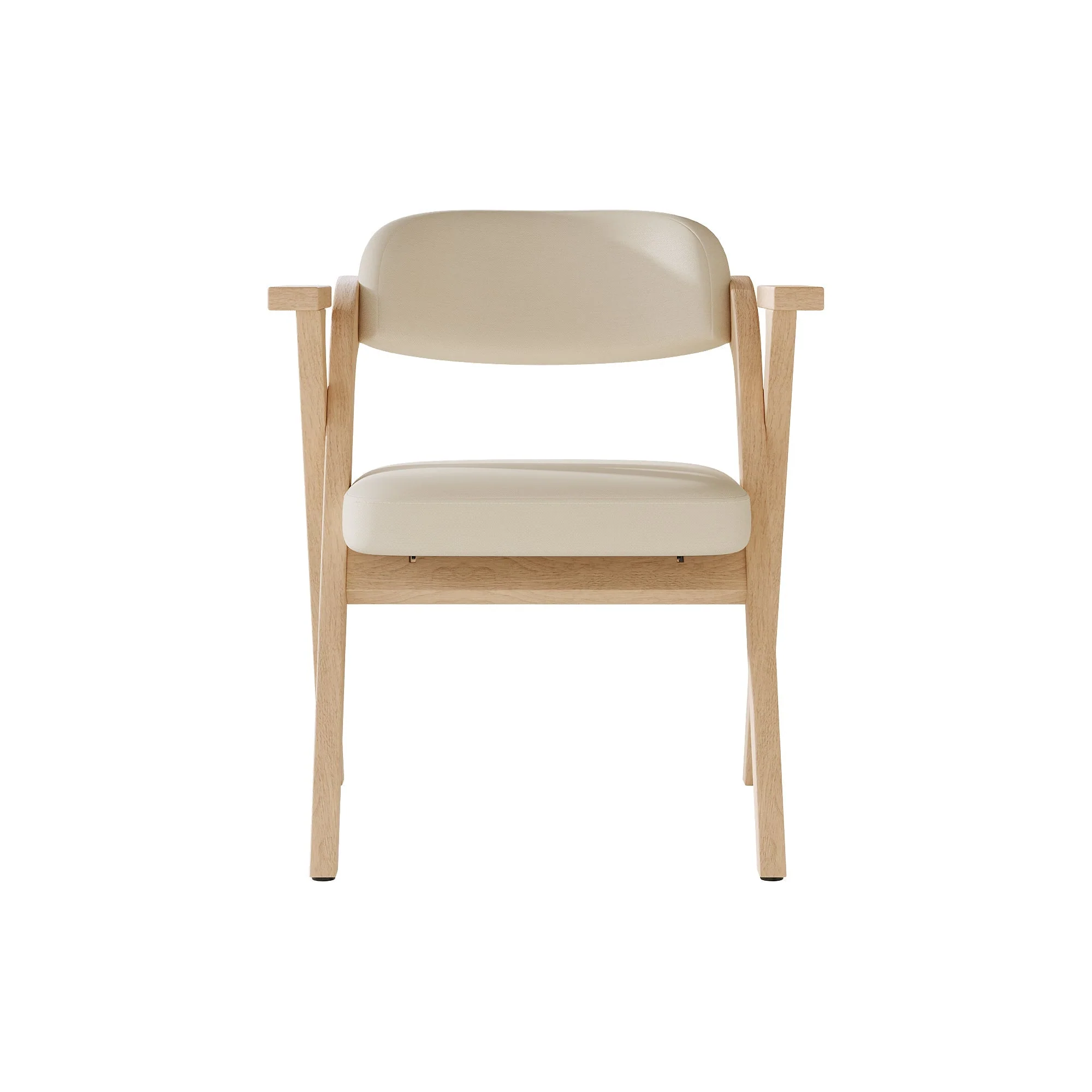 Folding Dining Chairs, Set of 4 Solid Wood Foldable and Breathable Chairs, Linen Beige - Image 8