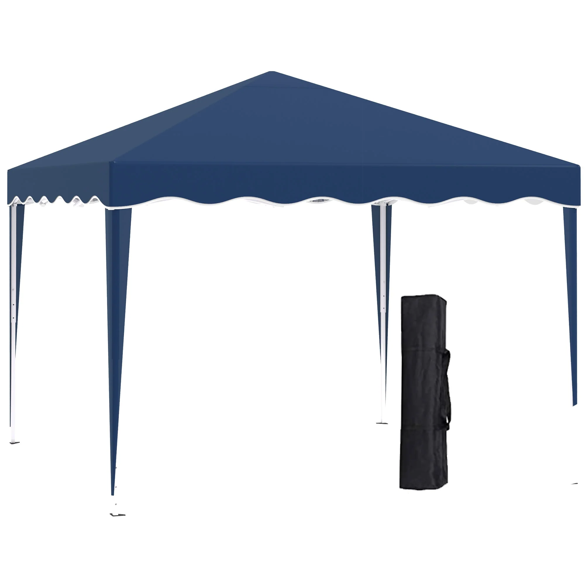 Folding Gazebo 3x3m, Height Adjustable with Carry Bag, Steel and Oxford Blue - Image 2
