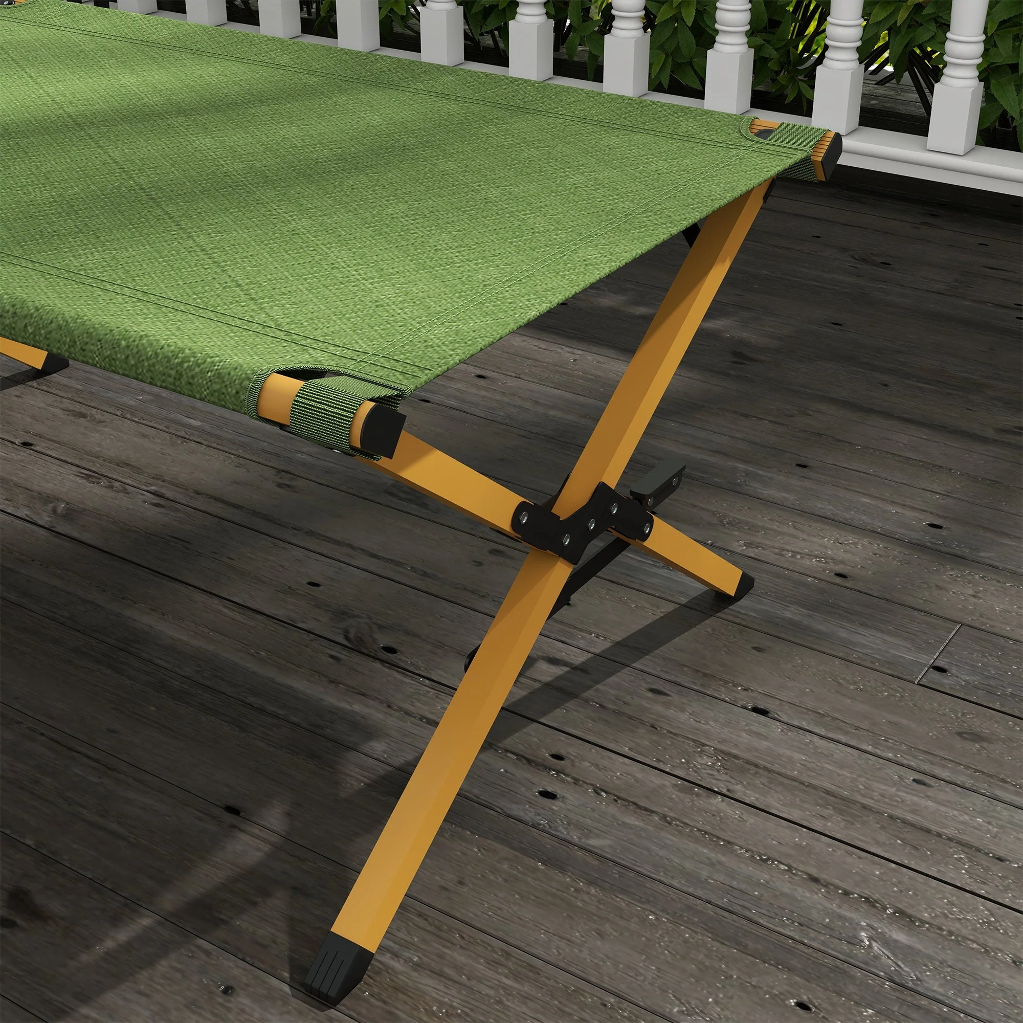 Folding Sun Lounger, Garden with Side Pocket, Oxford Dark Green - Image 8