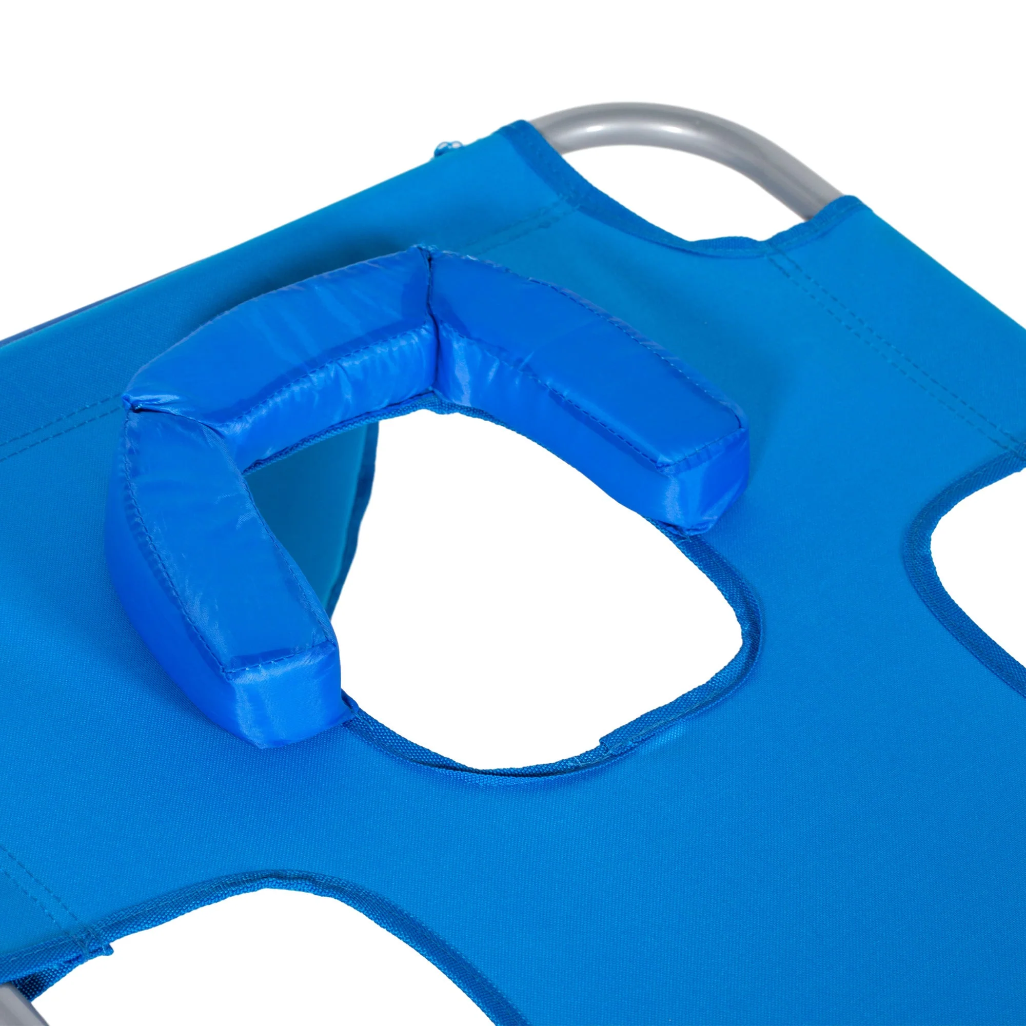 Folding Sun Lounger with Reading Window, 5-Position Adjustable, 120 kg Load Capacity, Blue - Image 7
