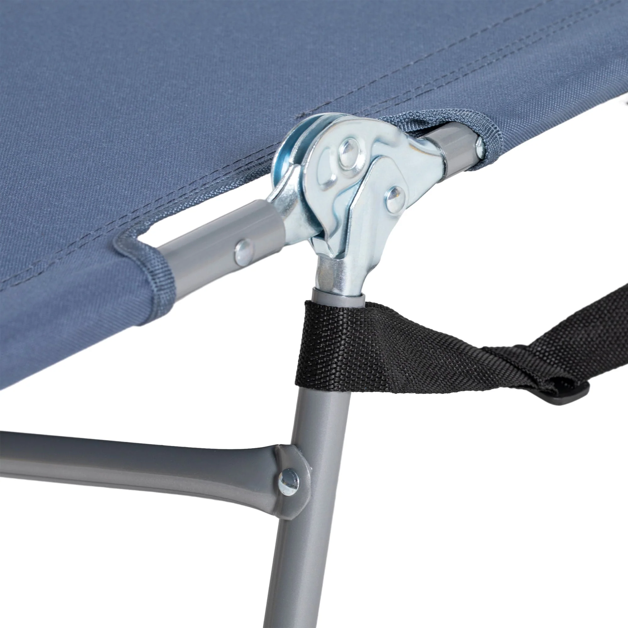Folding Sun Lounger with Reading Window, 5-Position Adjustable, 120 kg Load Capacity, Grey - Image 7