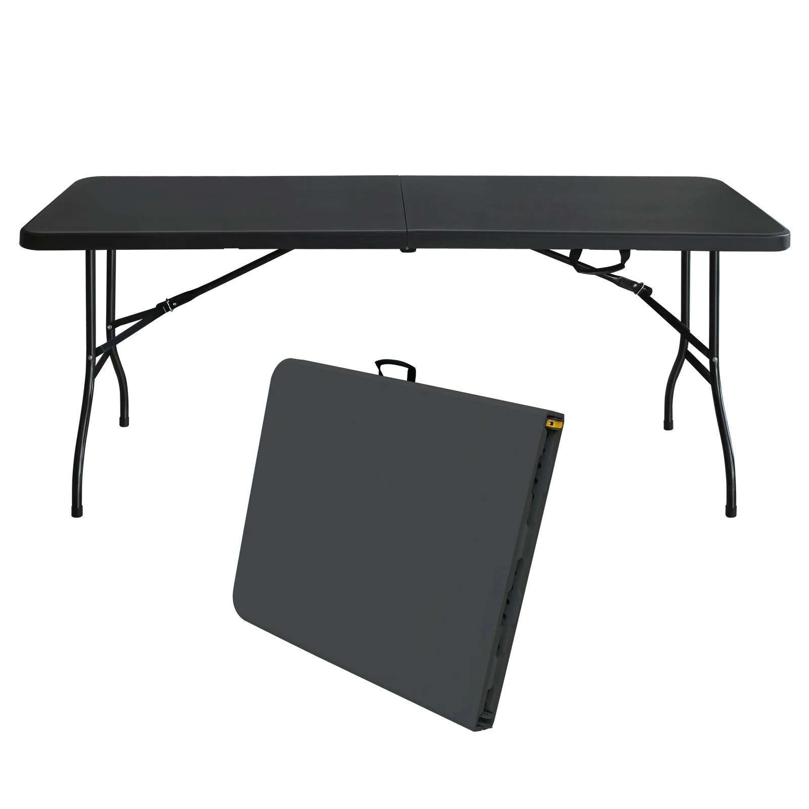 Folding Table 180cm, Portable Heavy Duty Multi-Functional, Black - Image 2
