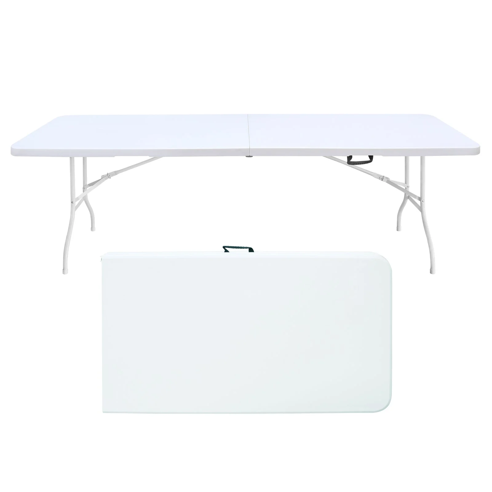 Folding Table 244cm, Portable Heavy Duty, White - Image 3