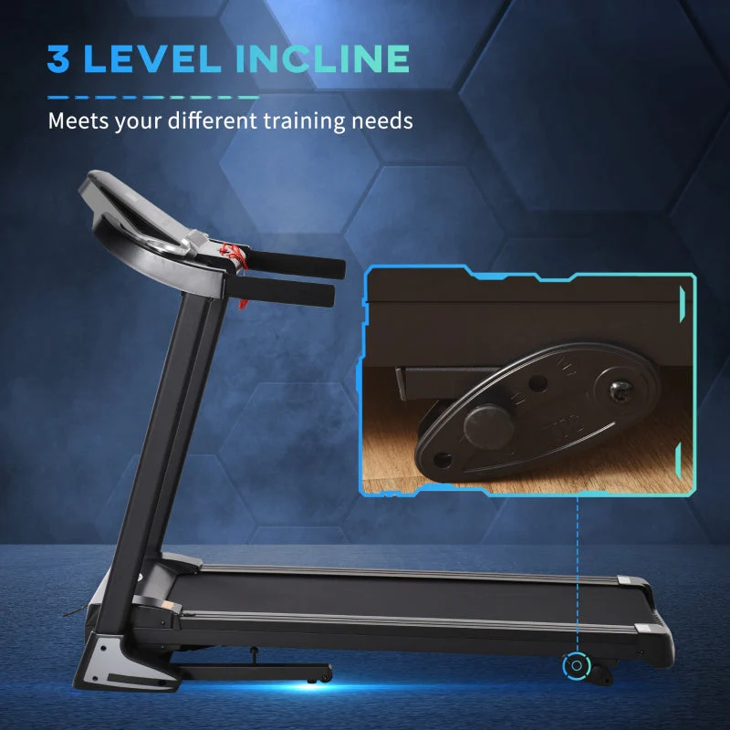 Folding Treadmill, 2.0HP Incline Running Machine with LED Display, Grey - Image 5