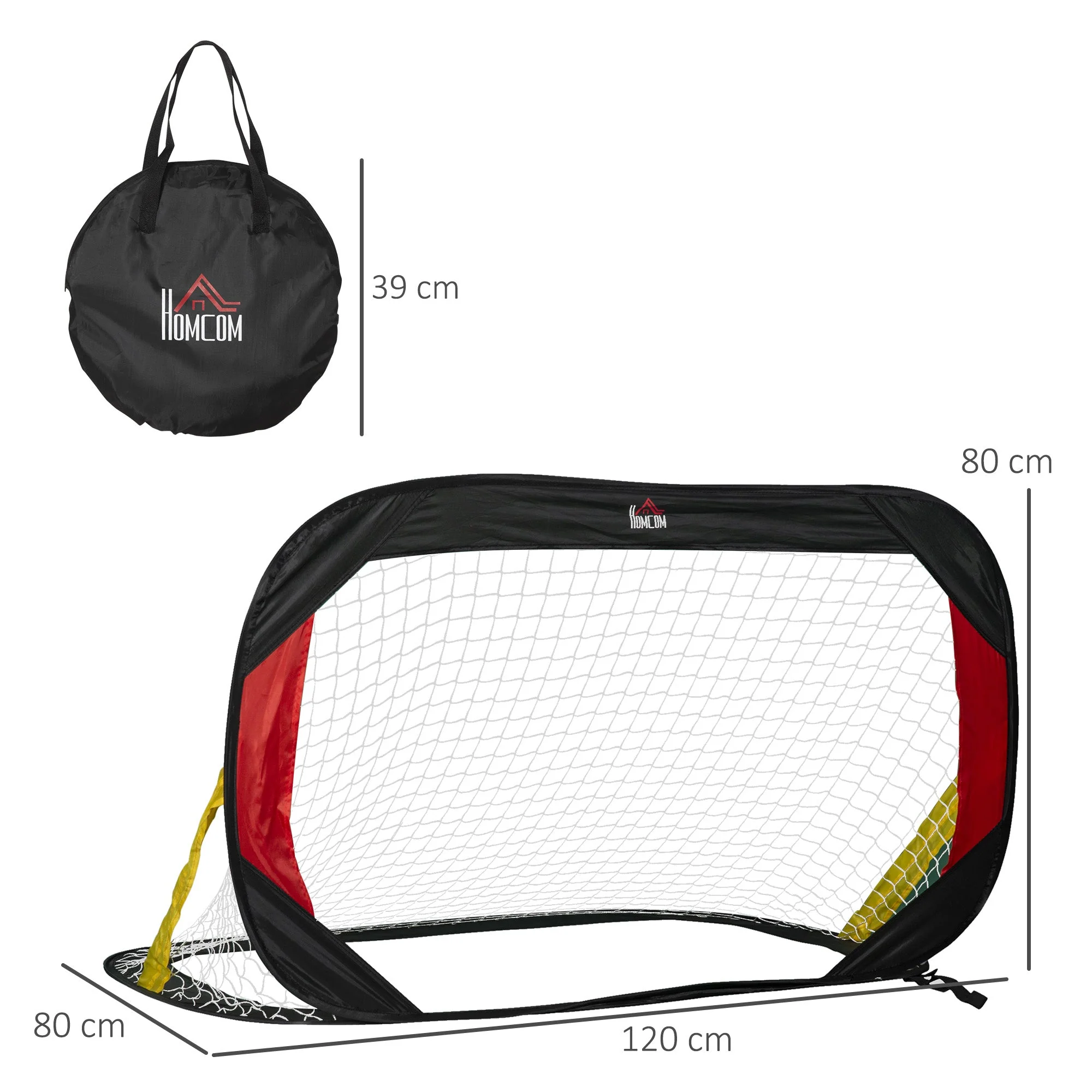 Football Goals, Foldable Mini, Net, Polyester, Black - Image 3