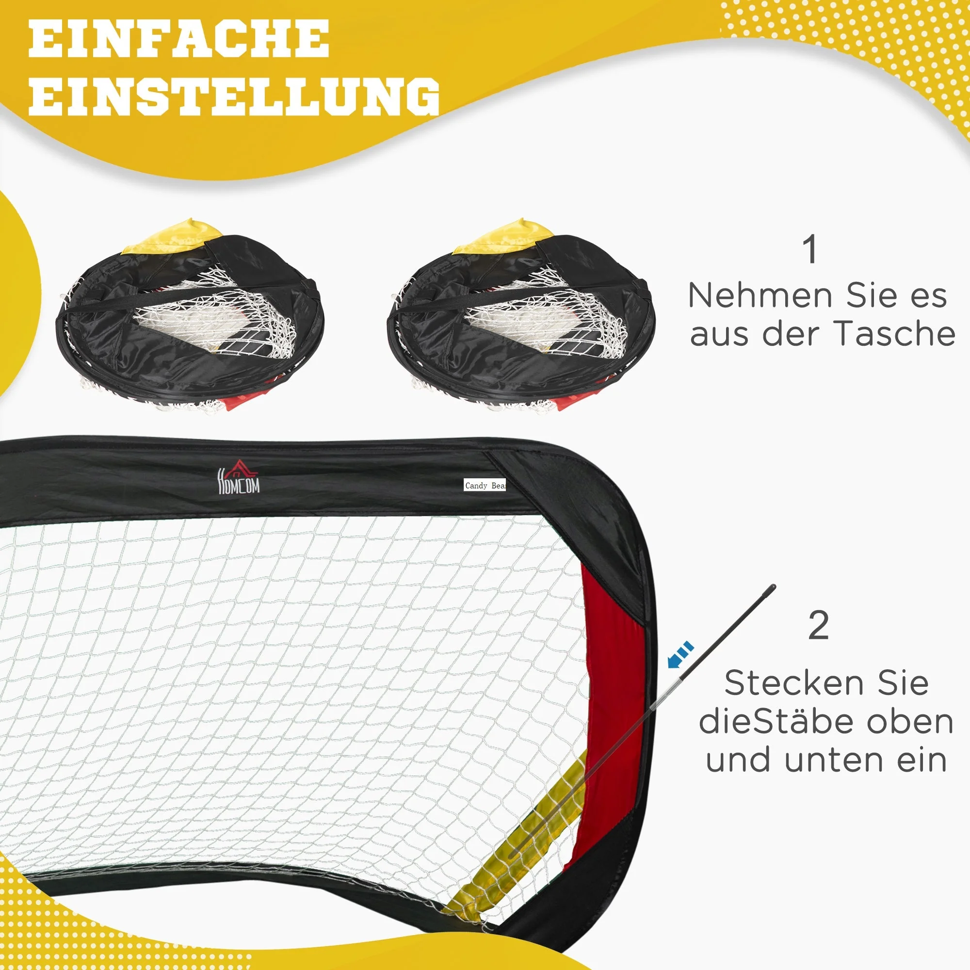Football Goals, Foldable Mini, Net, Polyester, Black - Image 5