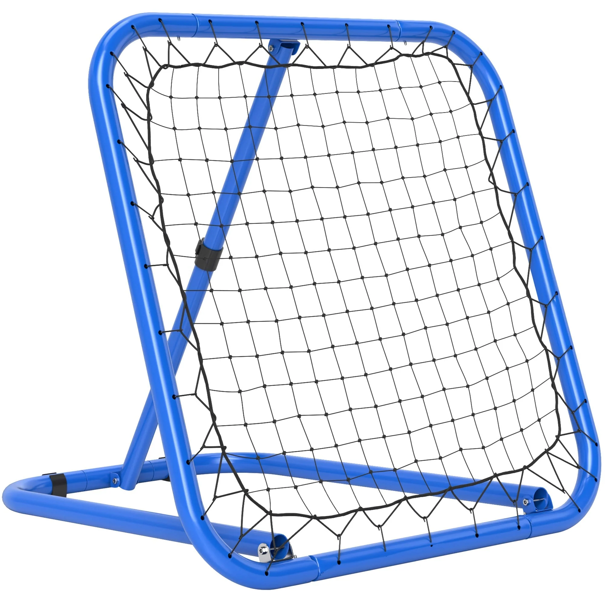 Football Rebounder, Foldable Adjustable Goal Kicker, Metal Blue - Image 2