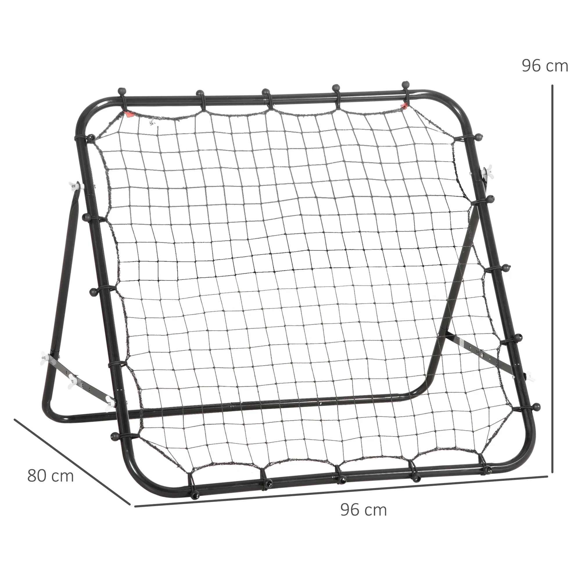 Football Rebounder Kickback Goal Rebound Wall 96x80x96 cm black metal and PE - Image 3