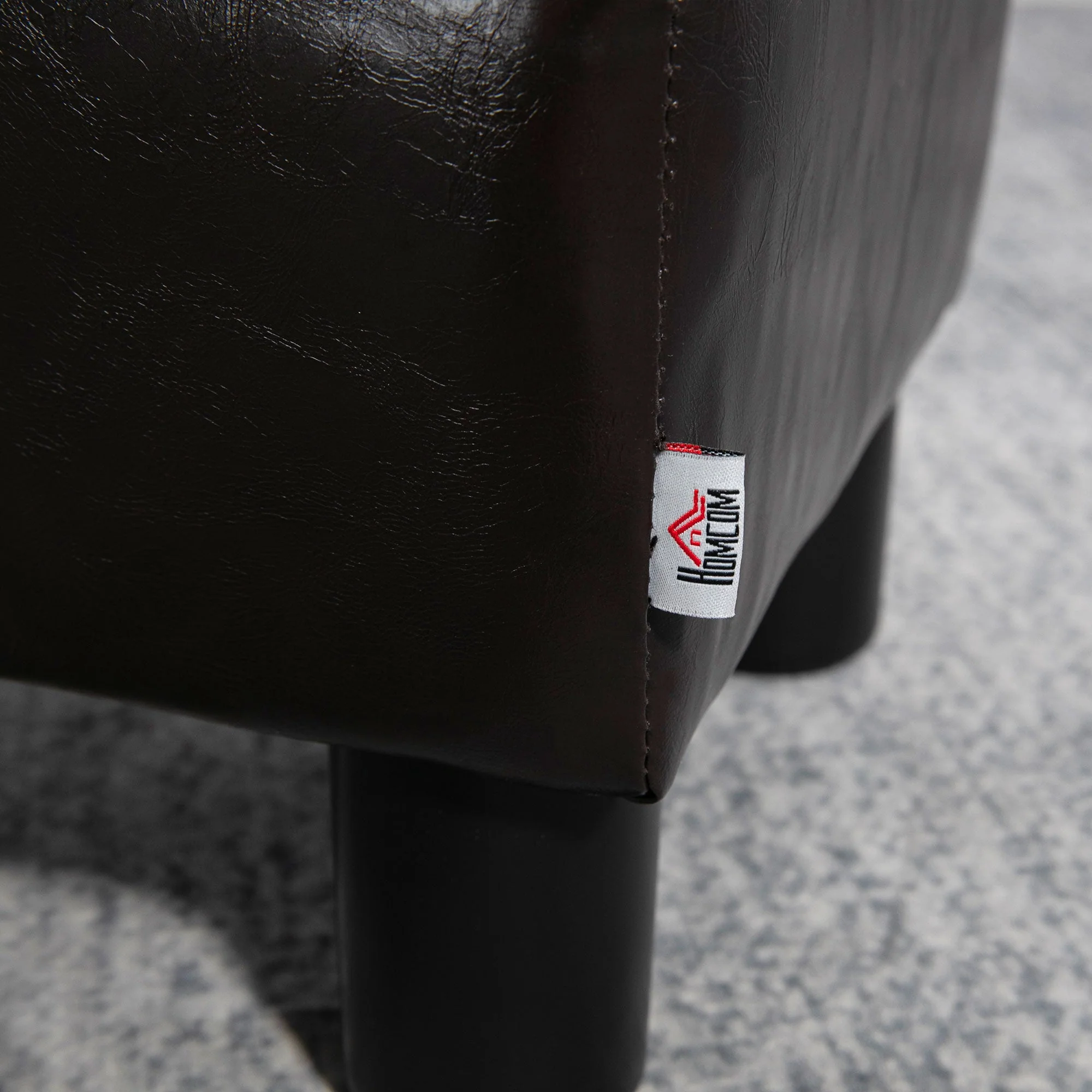Footstool/Ottoman, Rectangular Footrest, Faux Leather - Image 8