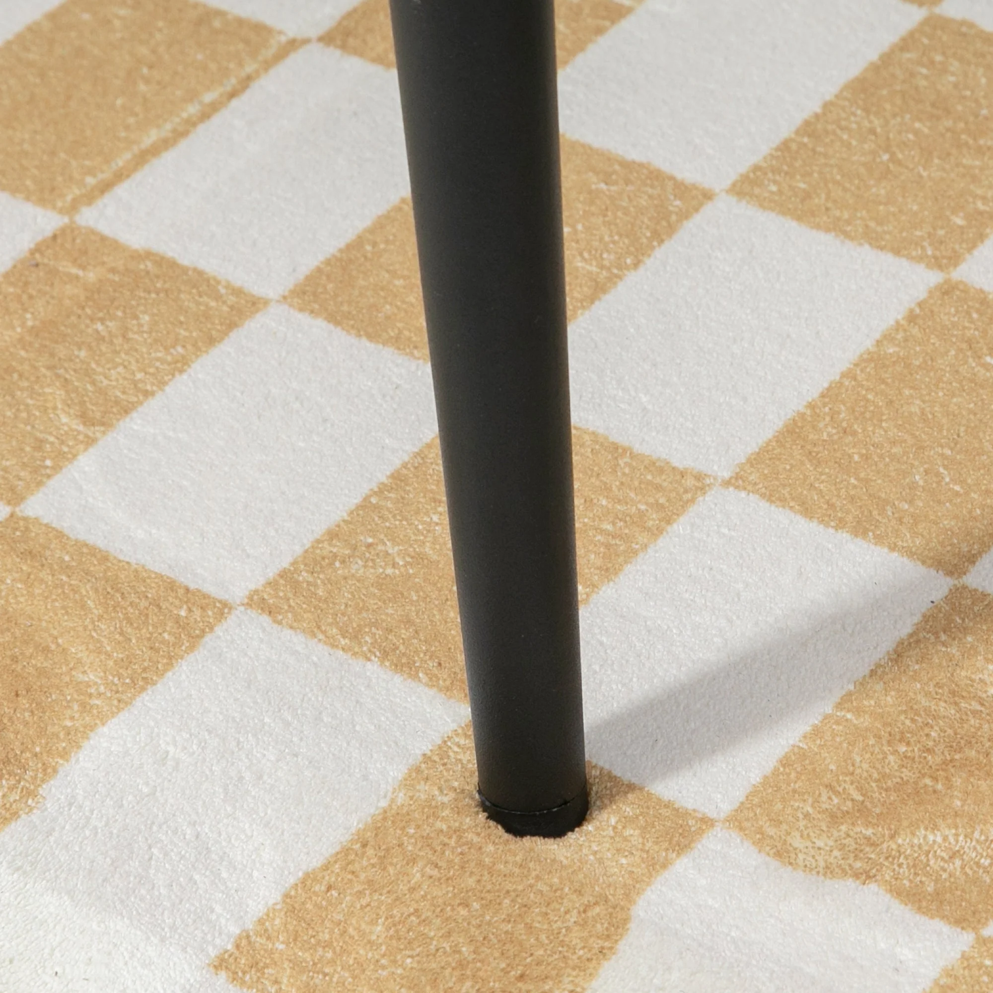 Footstool Square Stool Dressing Stool Steel Legs Cashmere Look Beige - Image 8