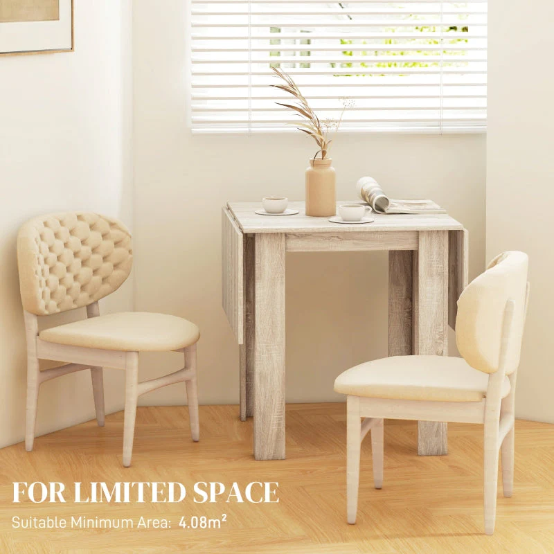 Four-Seater Drop Leaf Dining Table Expanding, Wood Effect - Image 4