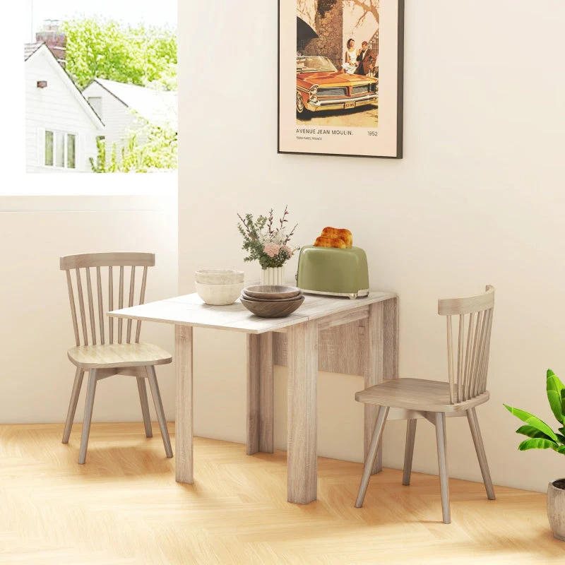 Four-Seater Drop Leaf Dining Table Expanding, Wood Effect - Image 5