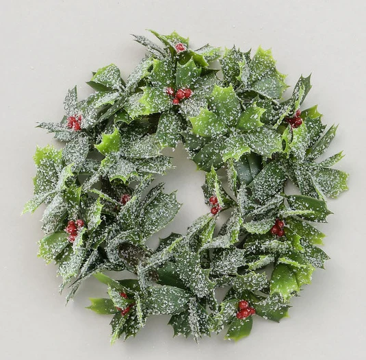 Frosted Holly Berry Candle Ring