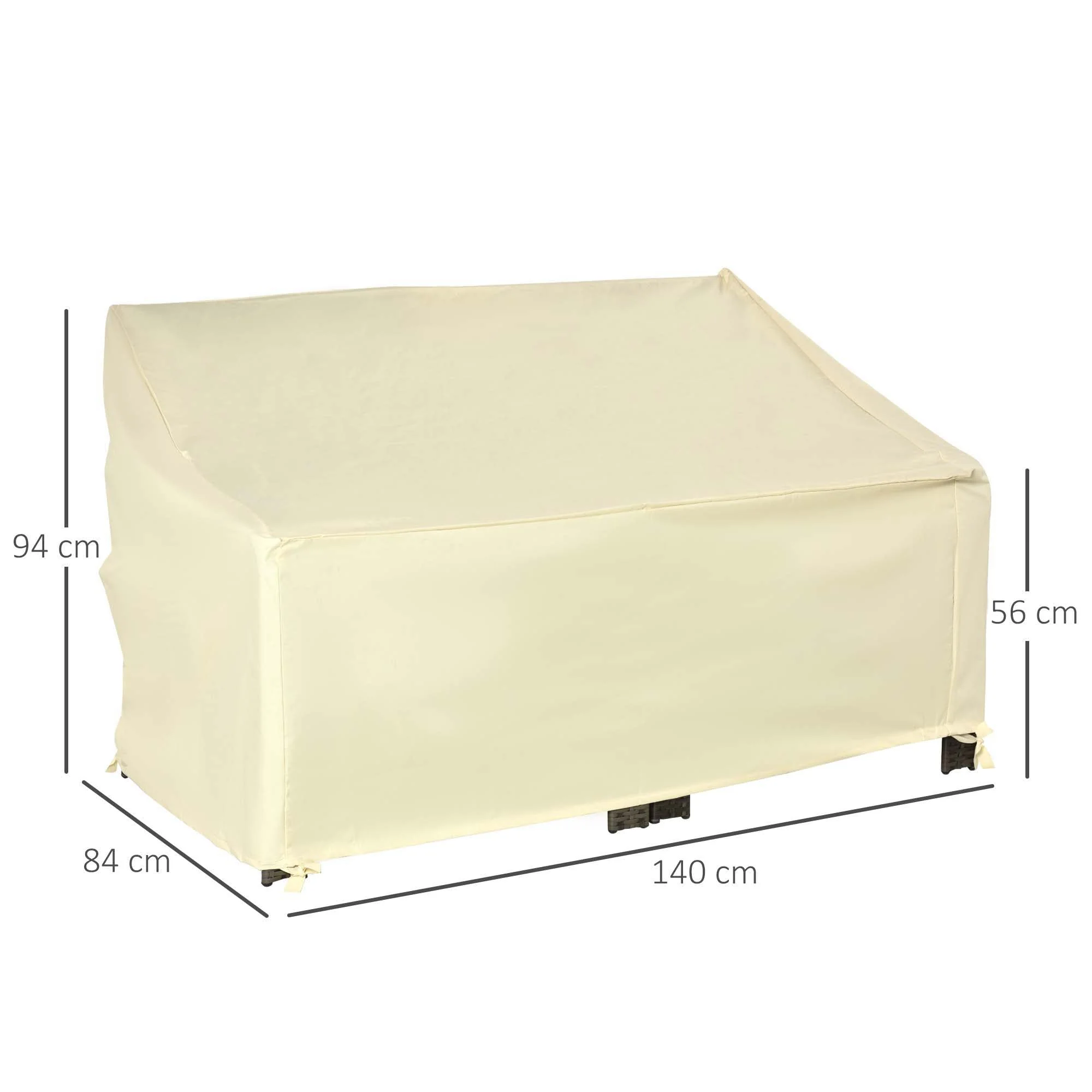 Furniture Cover, 2 Seater Sofa Protector Waterproof for Garden Patio, Beige 600D Oxford Cloth - Image 3