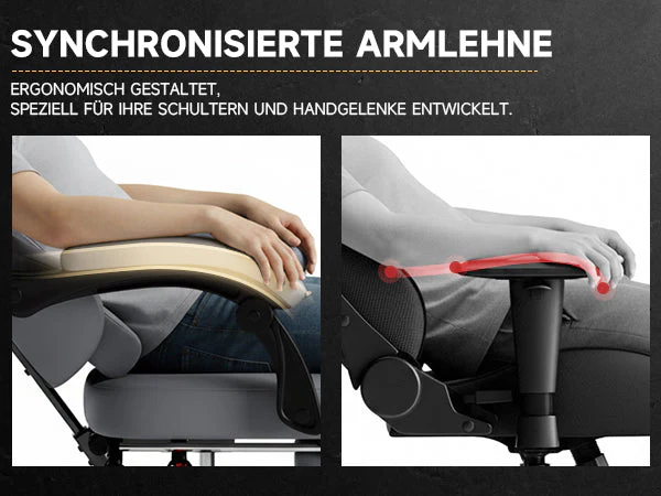 Gaming Chair Ergonomic Massage Footrest 150kg, Grey PVC Leather - Image 4