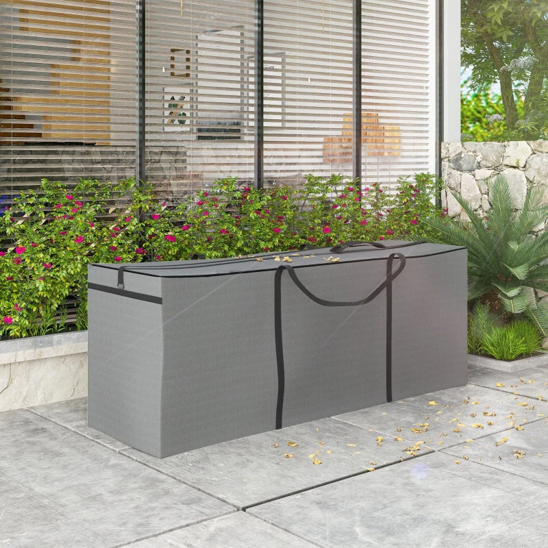 Garden Cushion Storage Bag, Waterproof UV-Resistant 600D Oxford Light Gray - Image 7