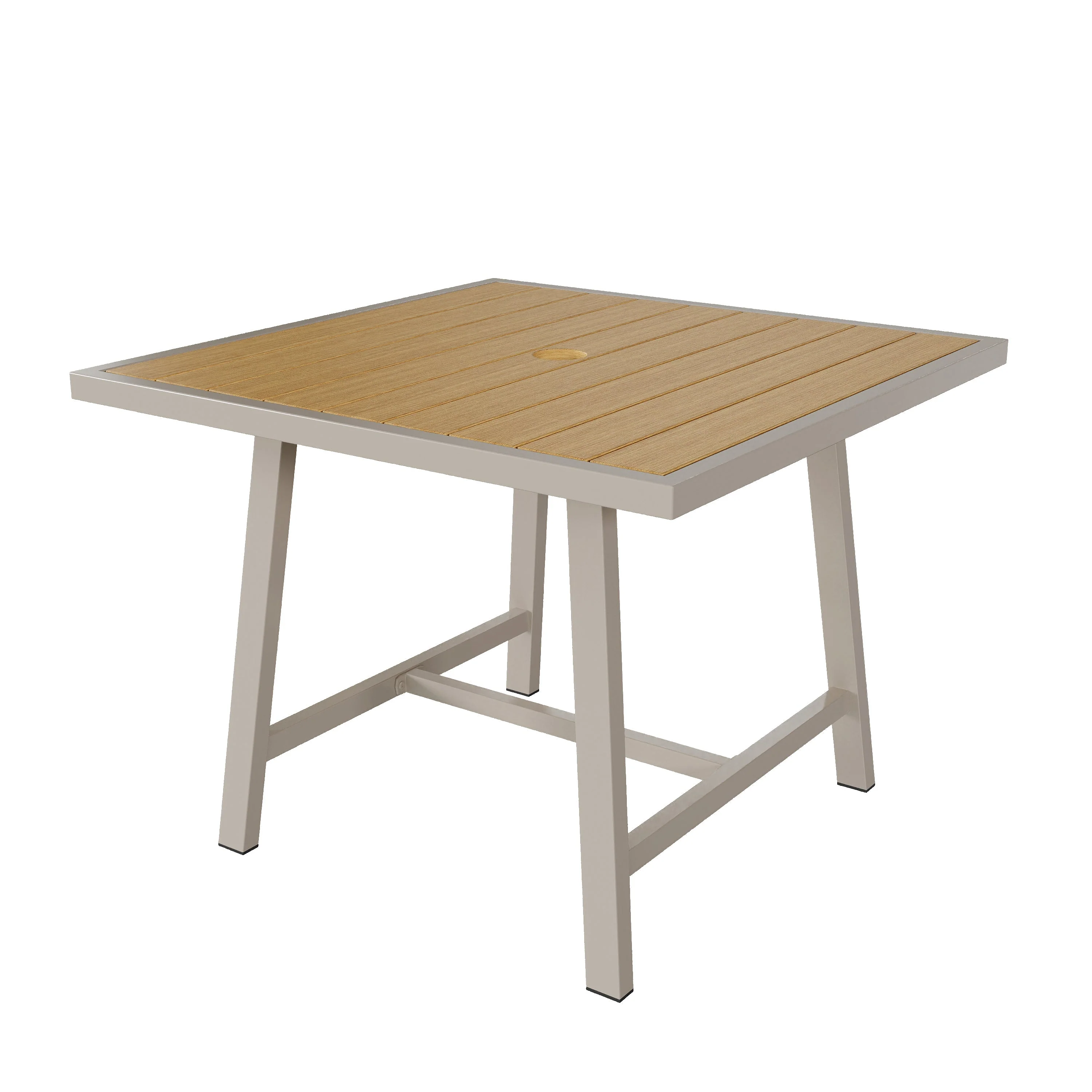 Garden Dining Set for 4 People with 1 Table and 4 Chairs, Woven Rope Design, Khaki and Beige - Image 10