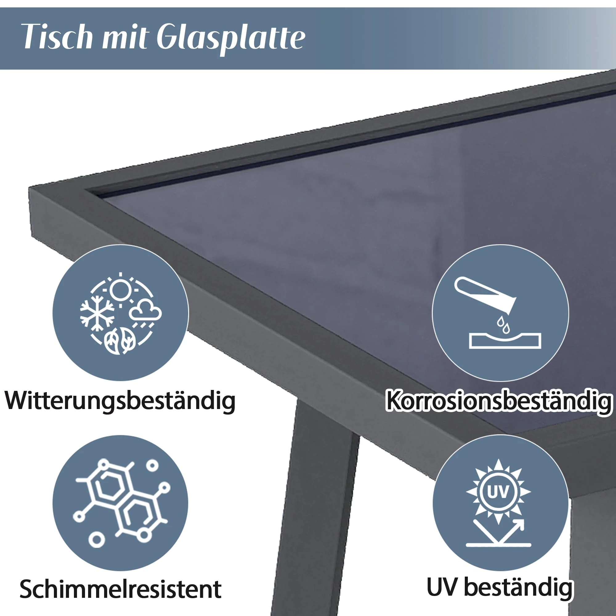 Garden Dining Set with Corner Sofa, Table and Two Armchairs, Seats up to 8, Grey Steel - Image 9