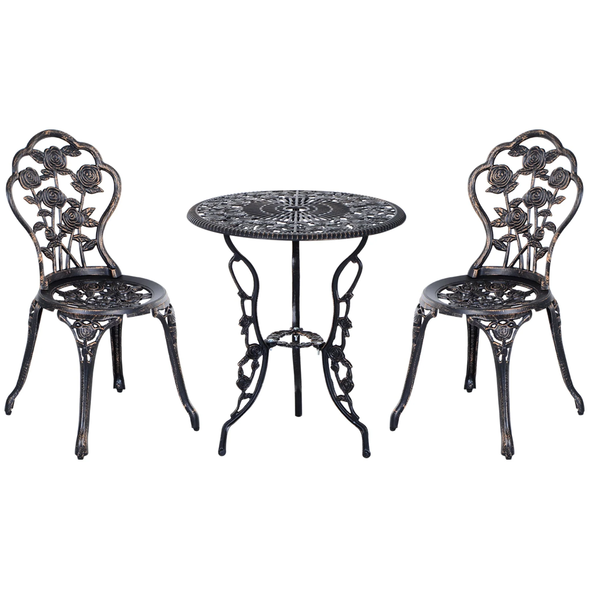 Garden Furniture Set 2-Person Balcony Table & Chair Bronze - Image 2