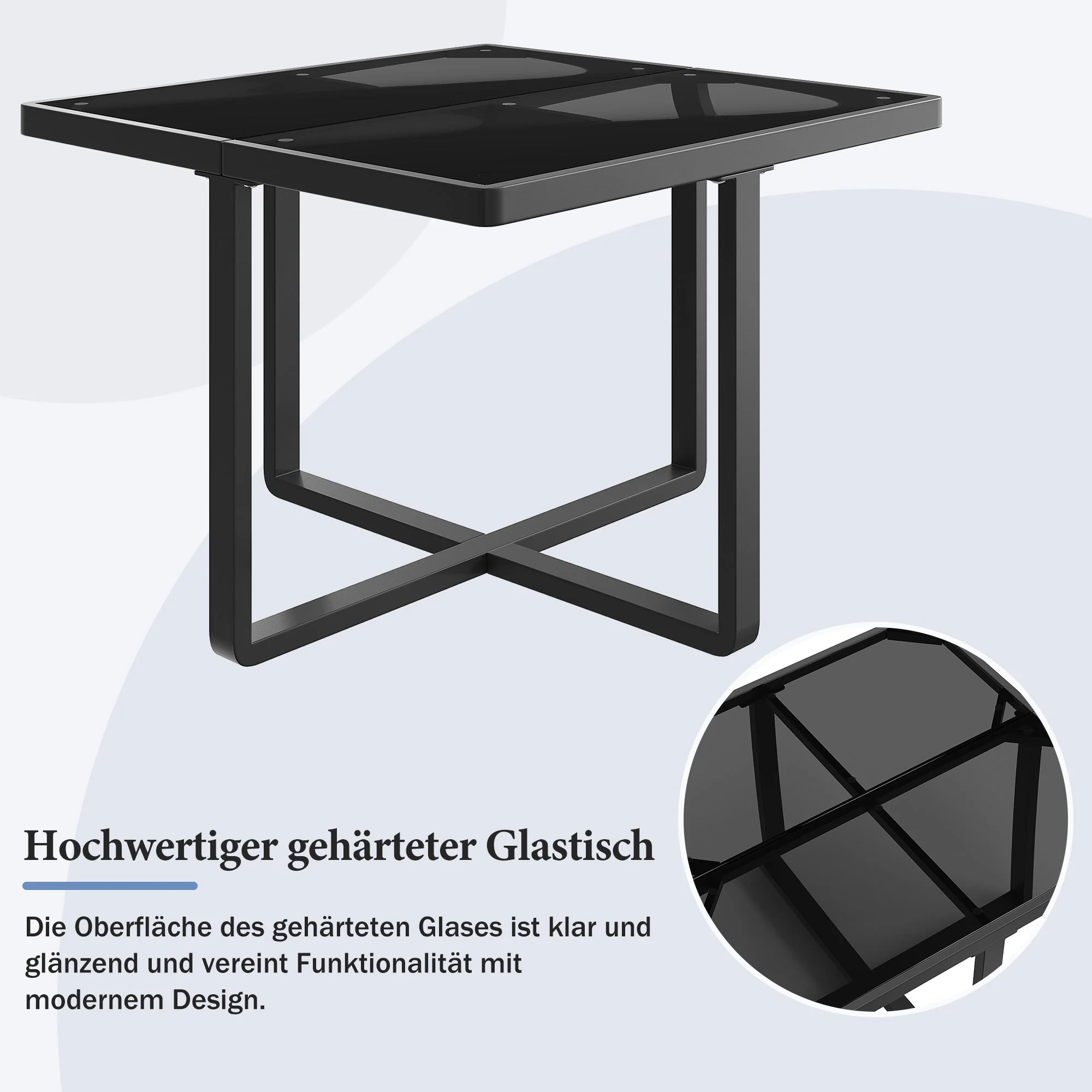 Garden Furniture Set with 12 Chairs and Table for 12 People, Glass Tabletop - Image 7