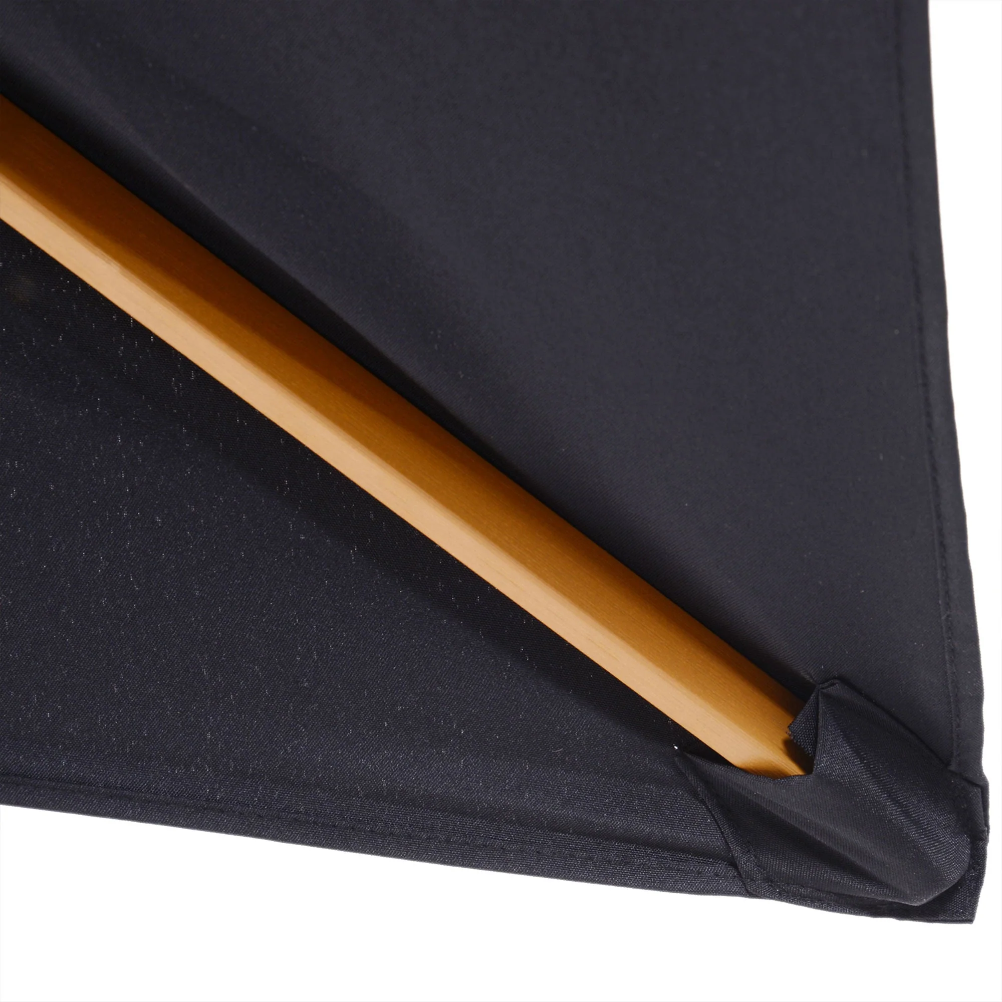 Garden Parasol Umbrella, 2 x 3m Outdoor Shade Canopy, Wooden, Black - Image 7