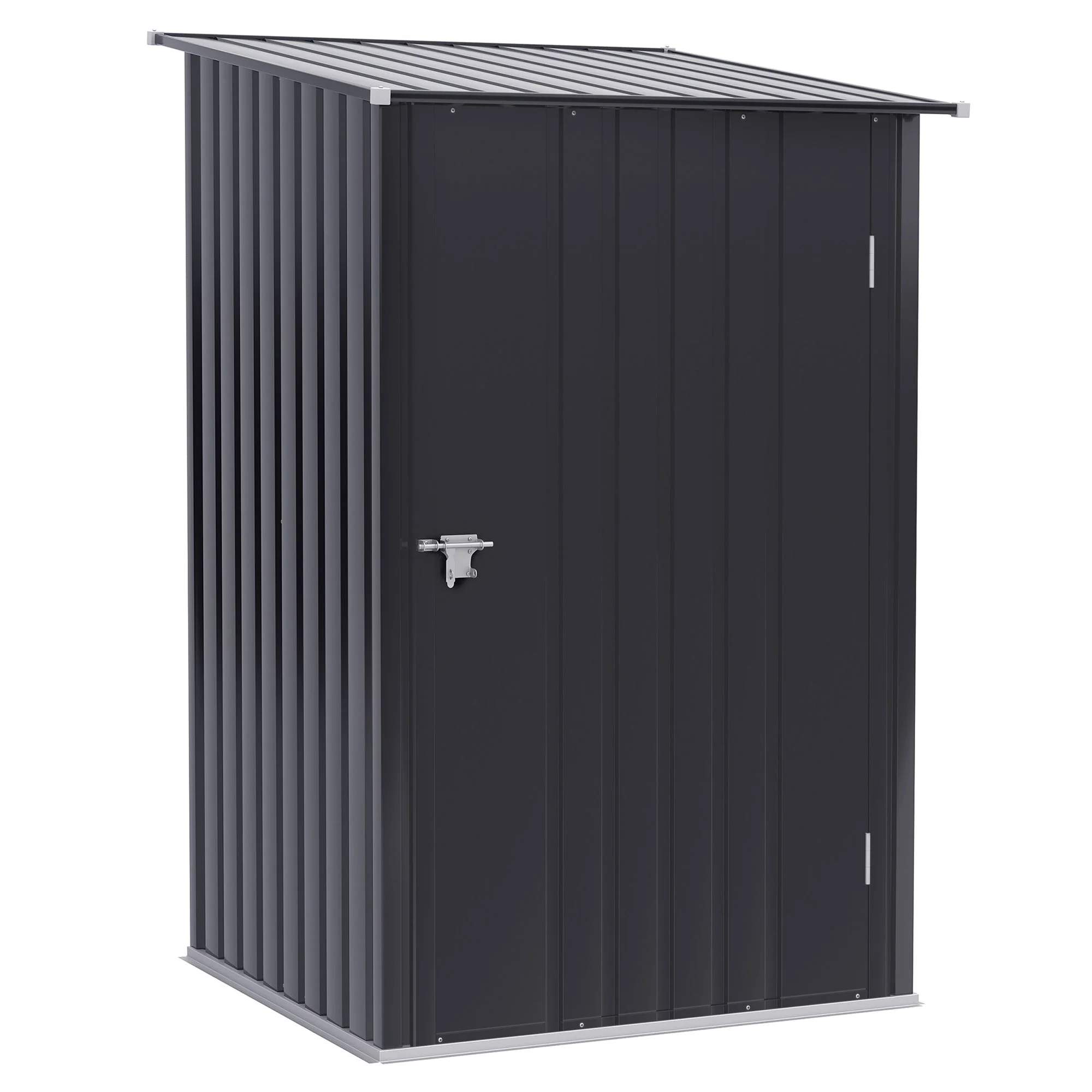 Garden Shed 1x1m Galvanized Steel Dark Grey - Image 2