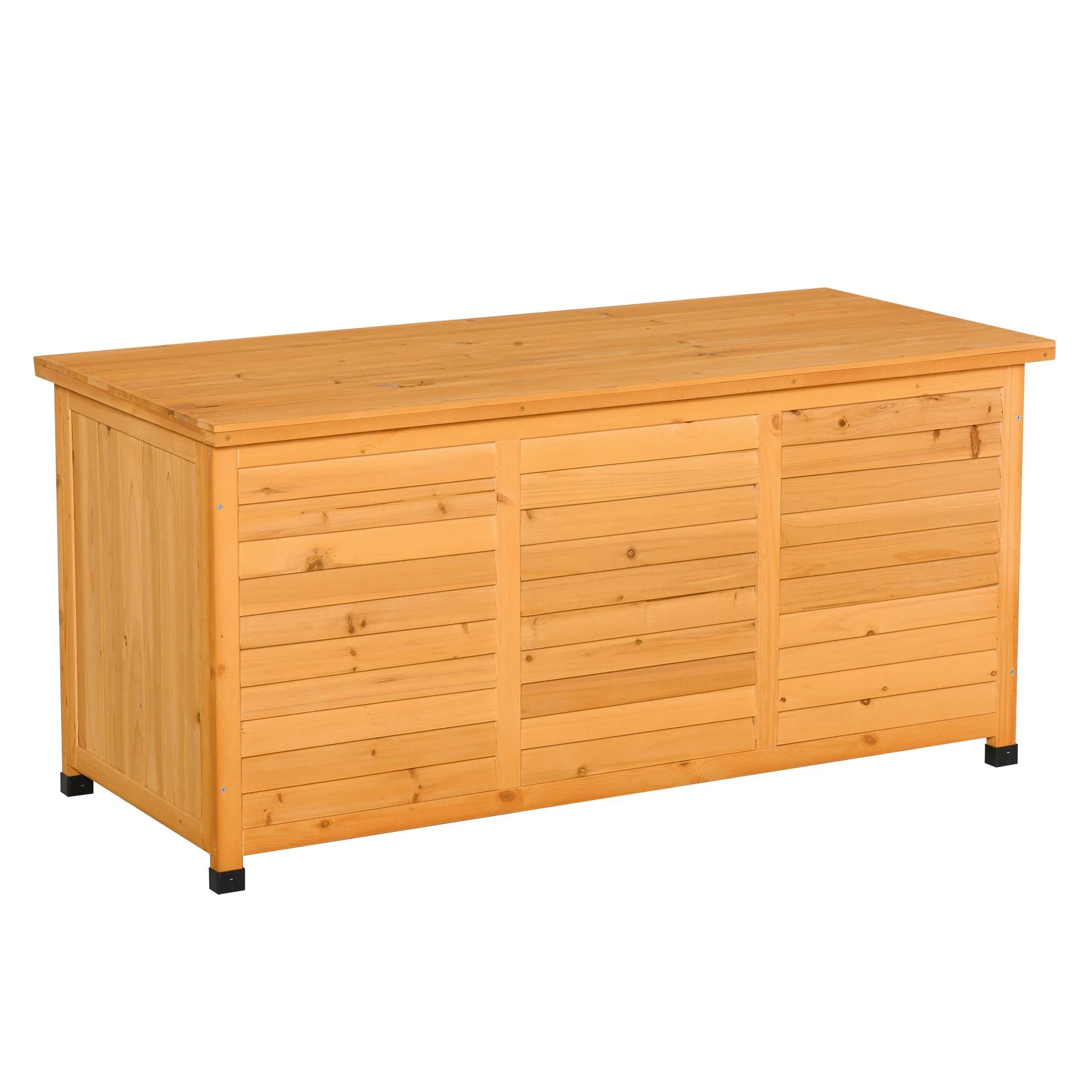 Garden Shed Tool Storage Cabinet Water-Resistant Durable Large Capacity 127x56x60cm Fir Wood Yellow - Image 2