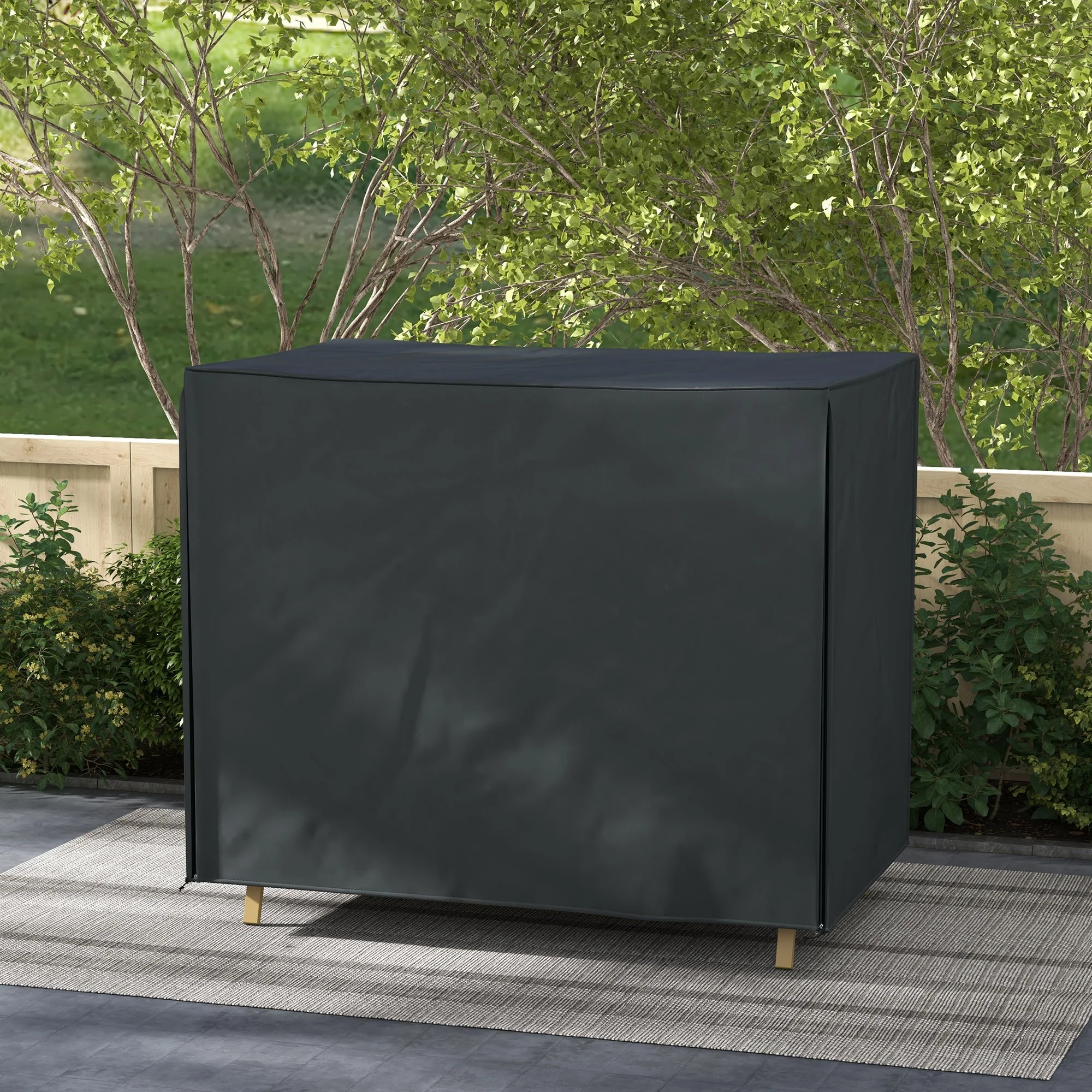 Garden Swing Cover, Waterproof UV Protection 220x125x172cm, Black Oxford Fabric - Image 2
