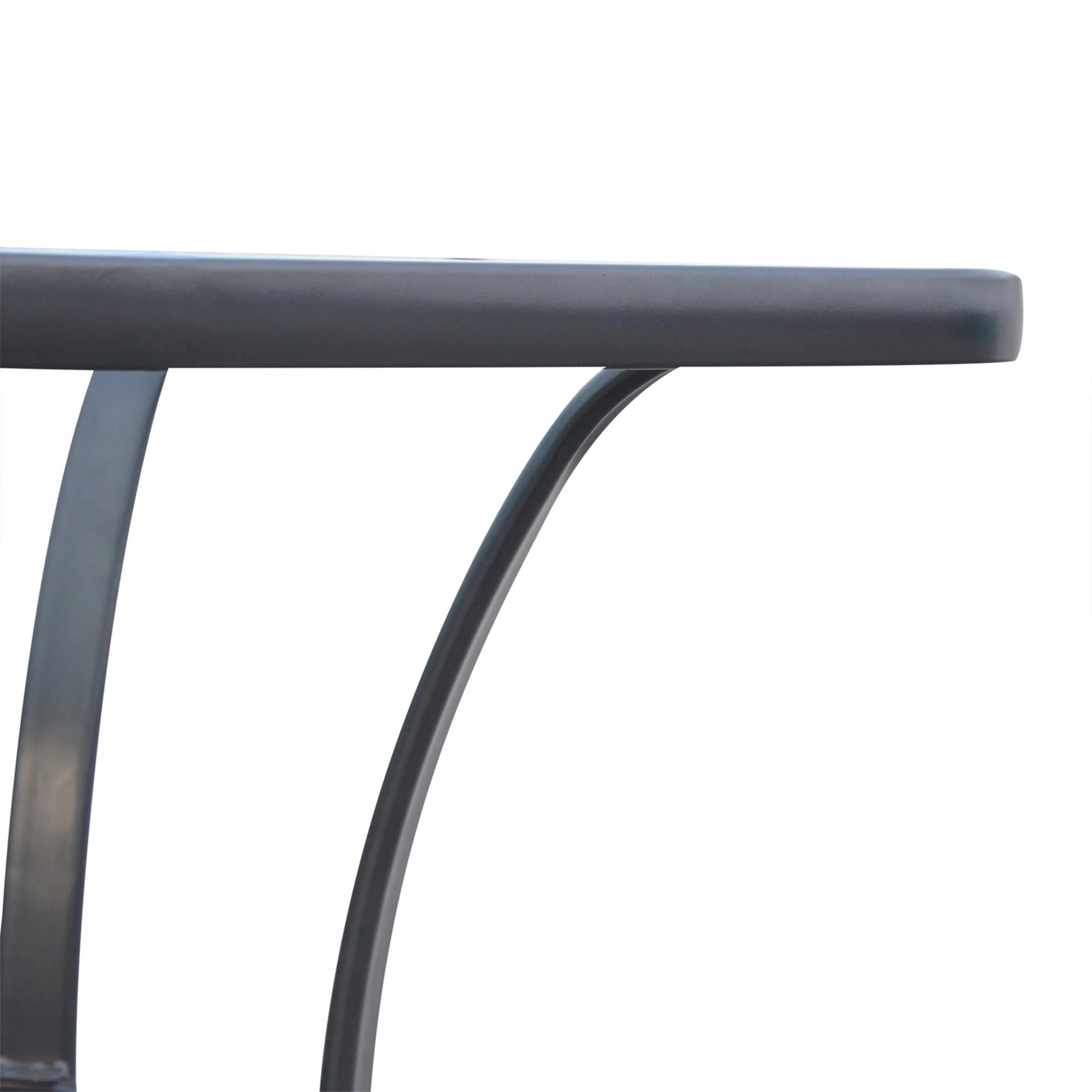 Garden Table Square Glass Weatherproof Black - Image 8