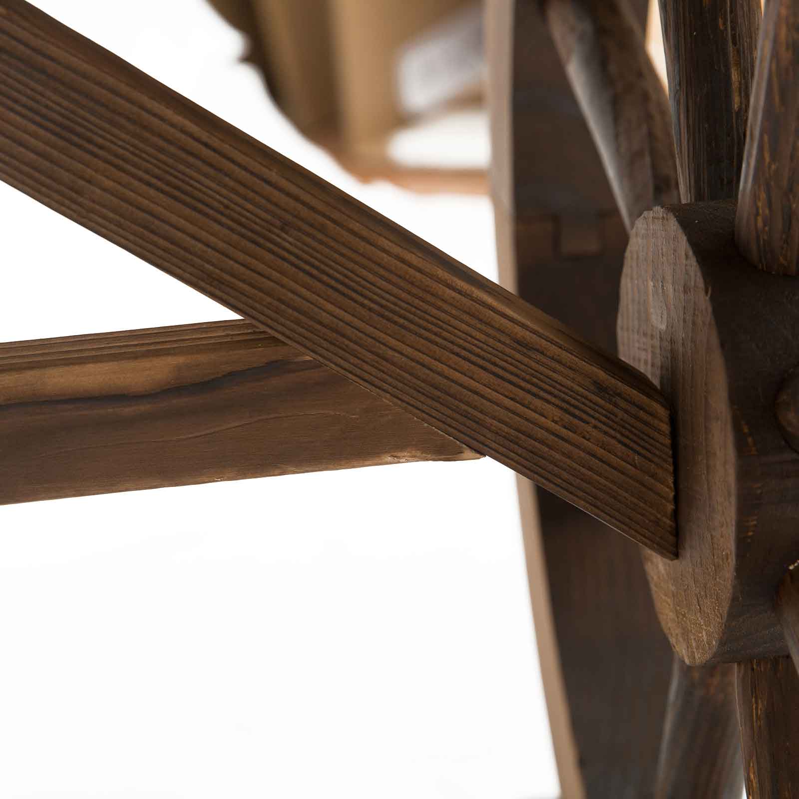 Garden Table, Wheeled Design Weather-Resistant 113 x 60 x 65 cm, Solid Wood Natural Finish - Image 8