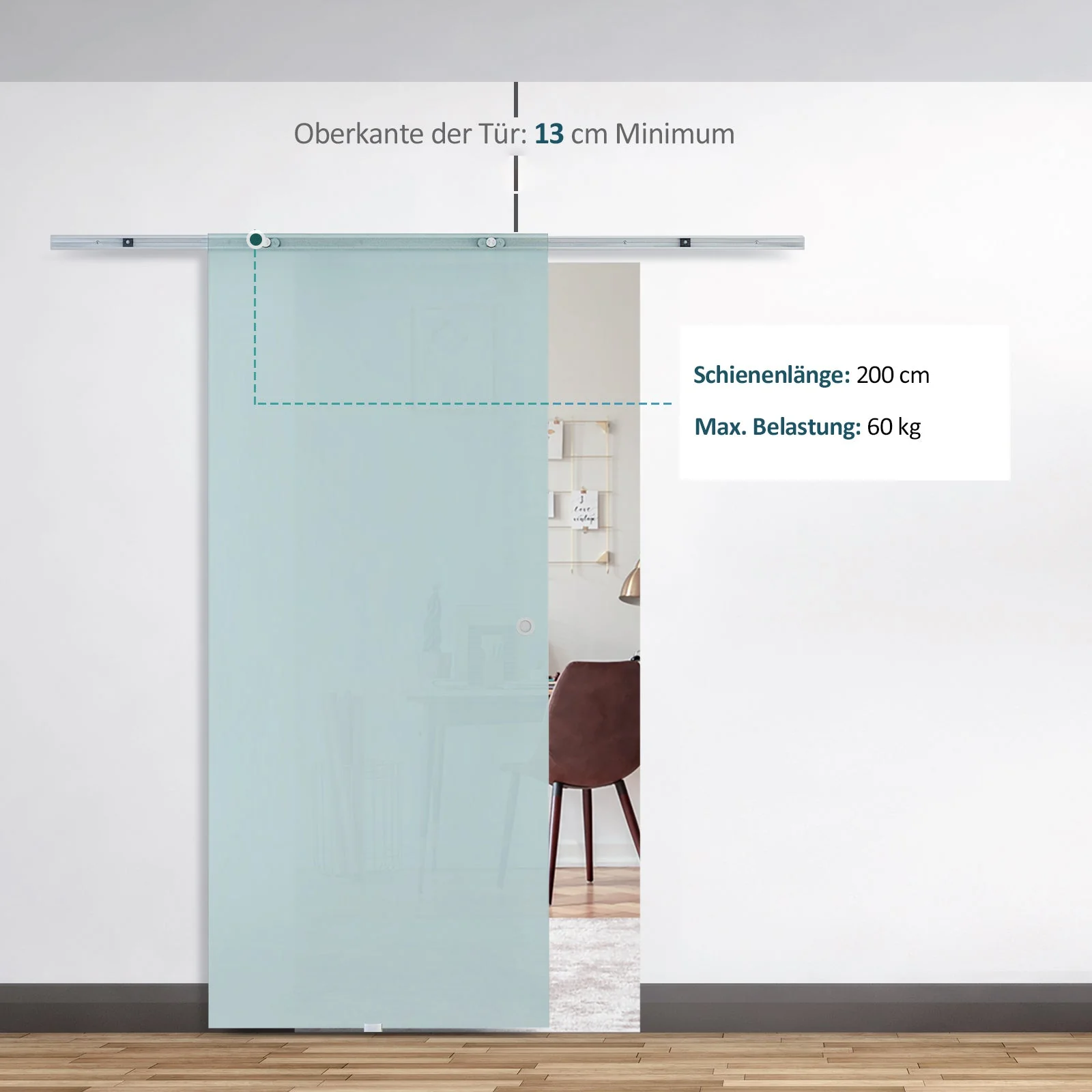Glass Sliding Door Interior Frosted Glass - Image 4