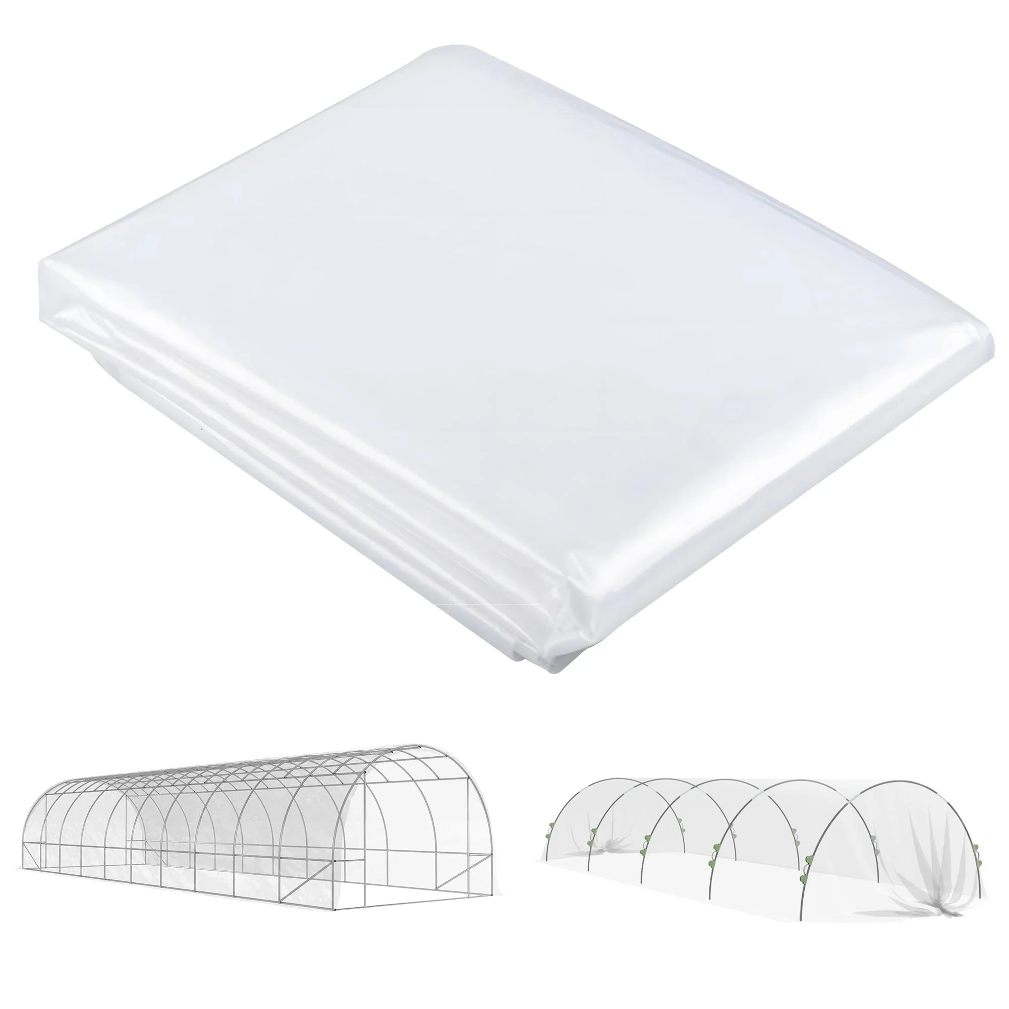 Greenhouse Film, 6x10m Waterproof UV Protection, Transparent Plastic - Image 2