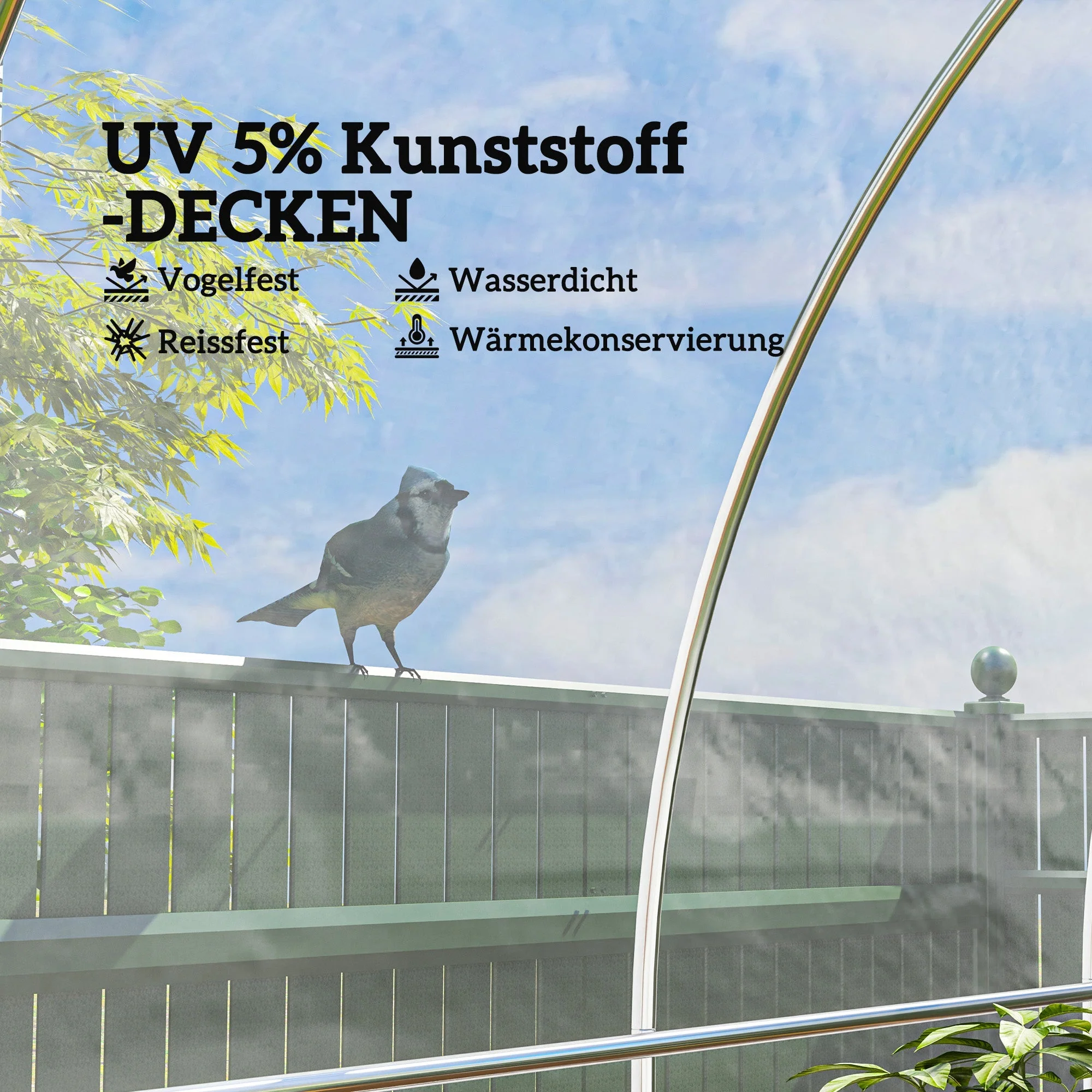Greenhouse Film, 7x8m Waterproof UV Protection, Transparent Plastic - Image 4