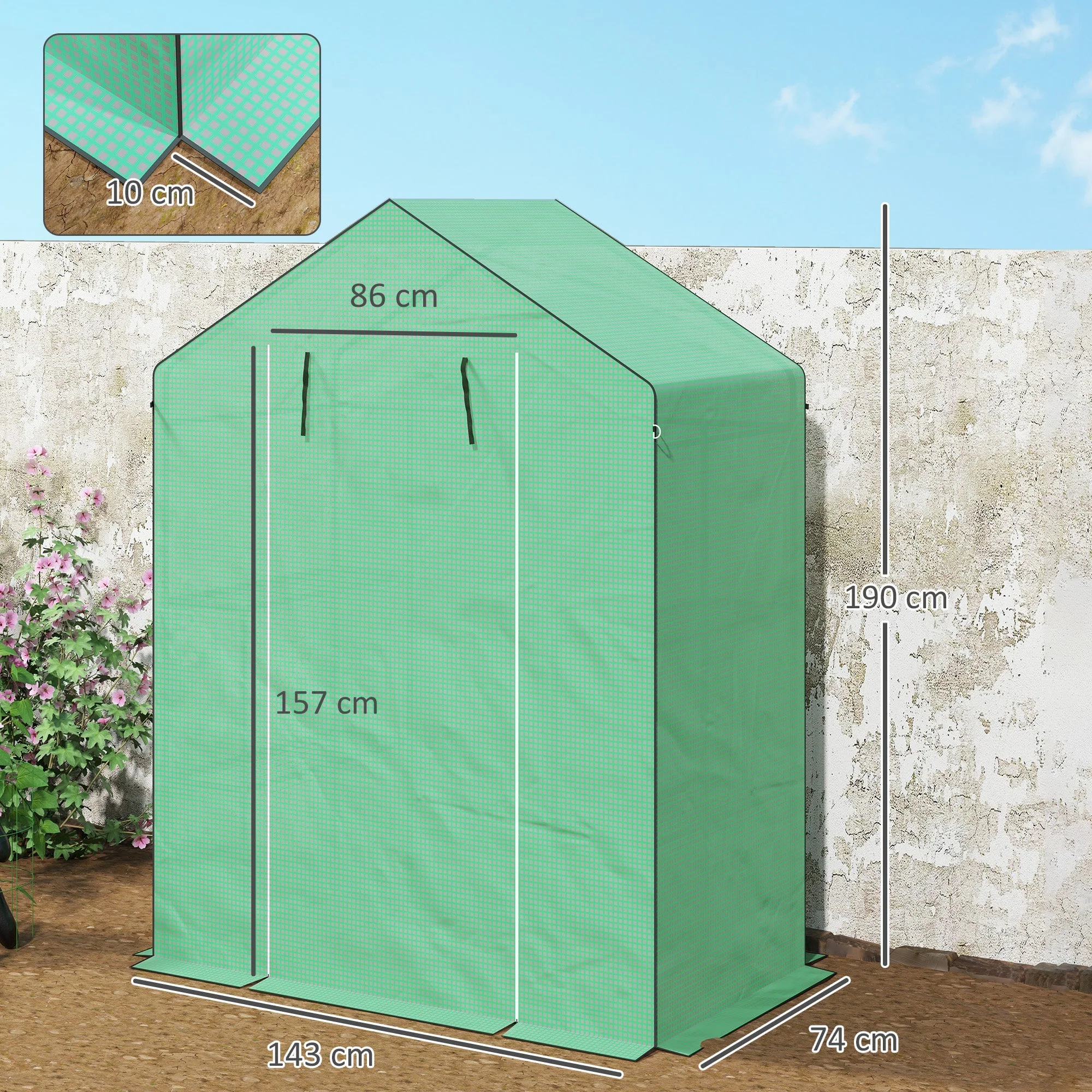Greenhouse, Roller Door Window Shelves, Steel - Image 3