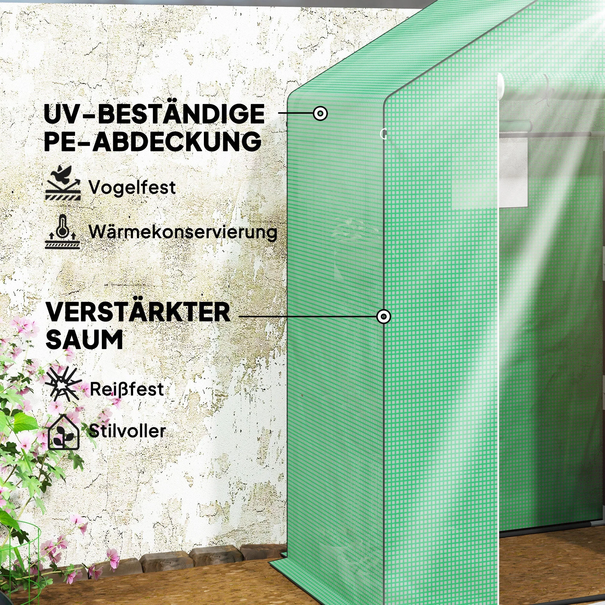 Greenhouse, Roller Door Window Shelves, Steel - Image 5