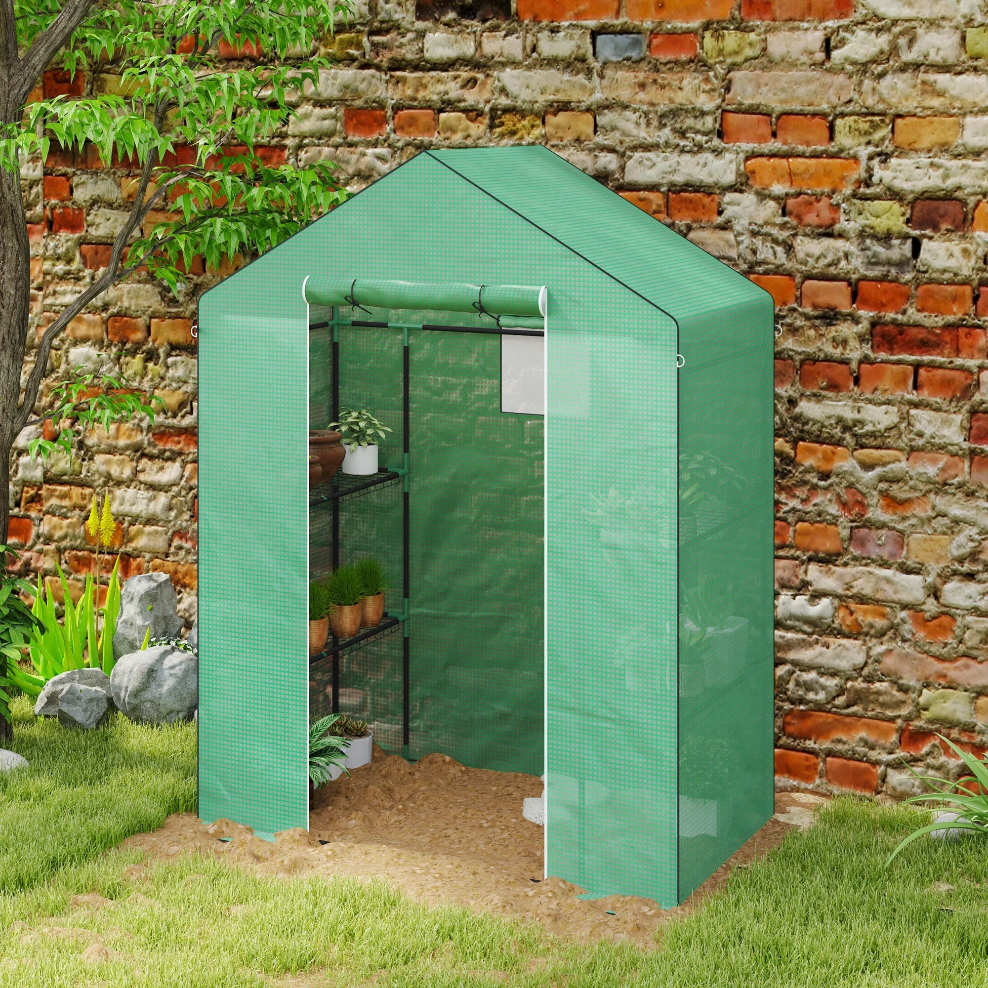 Greenhouse, Roller Door Window Shelves, Steel - Image 7