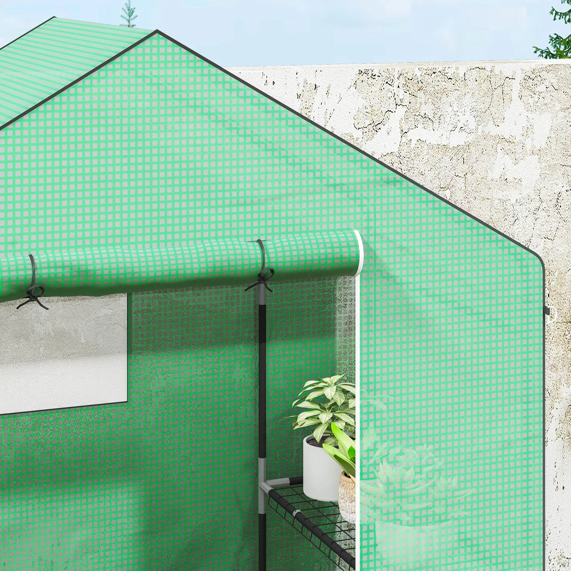 Greenhouse, Roller Door Window Shelves, Steel - Image 8