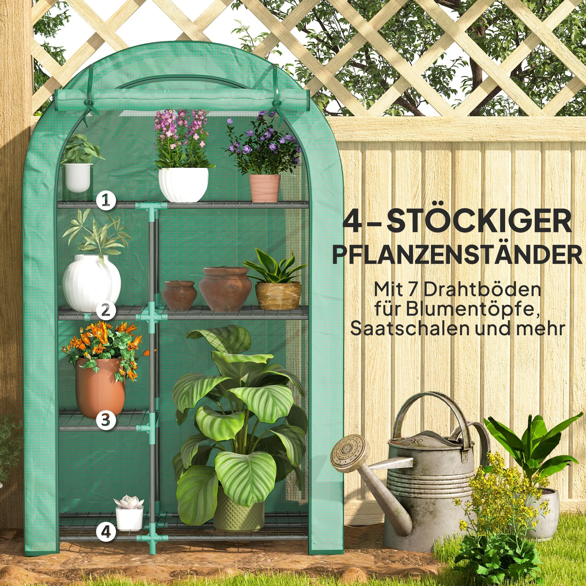 Greenhouse round roof, door, shelves, winter-proof film, steel - Image 5