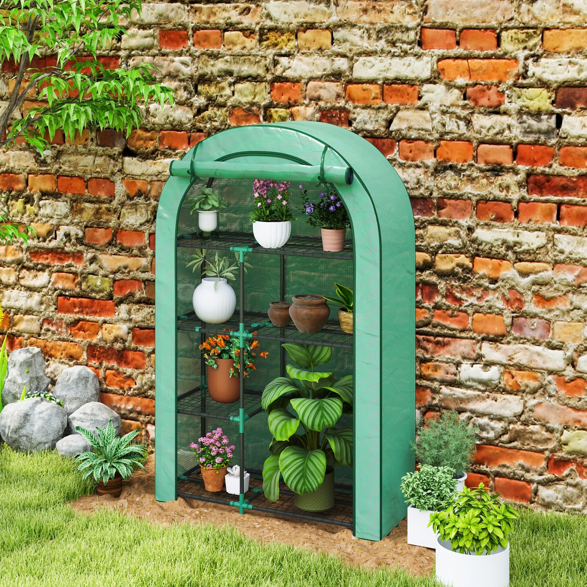 Greenhouse round roof, door, shelves, winter-proof film, steel - Image 7