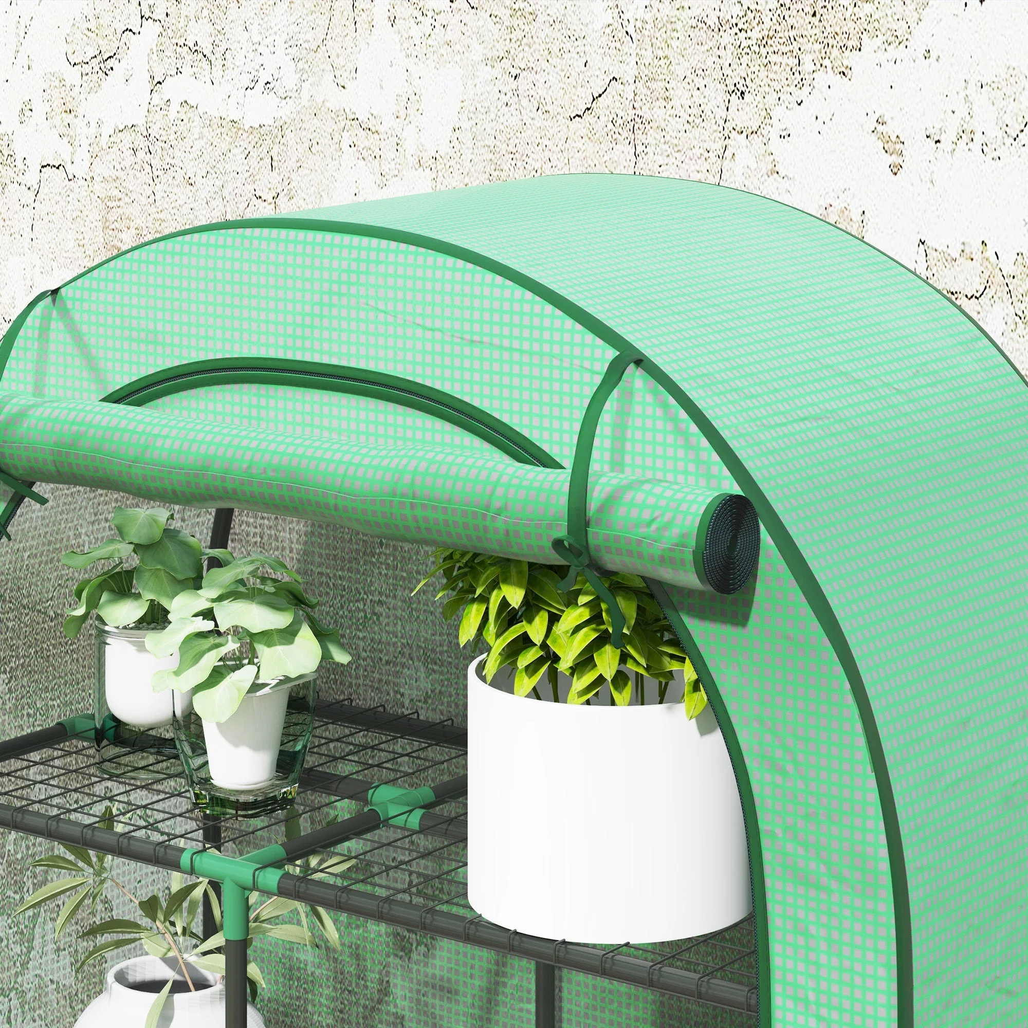 Greenhouse round roof, door, shelves, winter-proof film, steel - Image 8