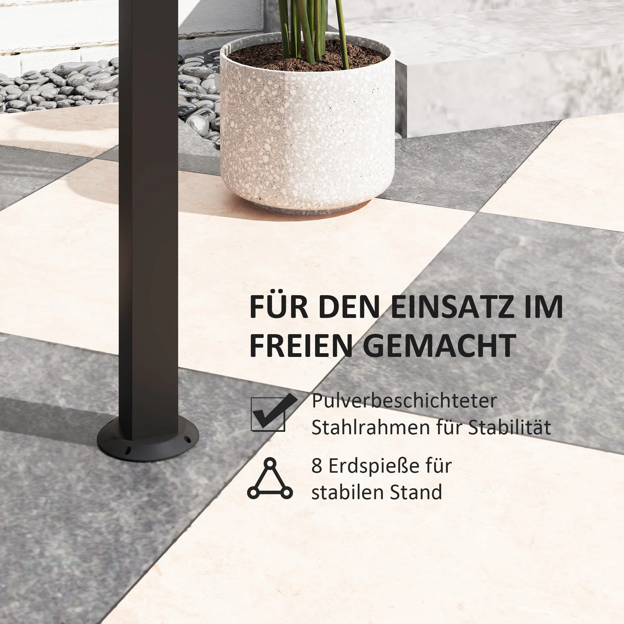 Grill Pavilion, Double Roof Windproof Shelves UV Protection, Dark Grey Steel - Image 6
