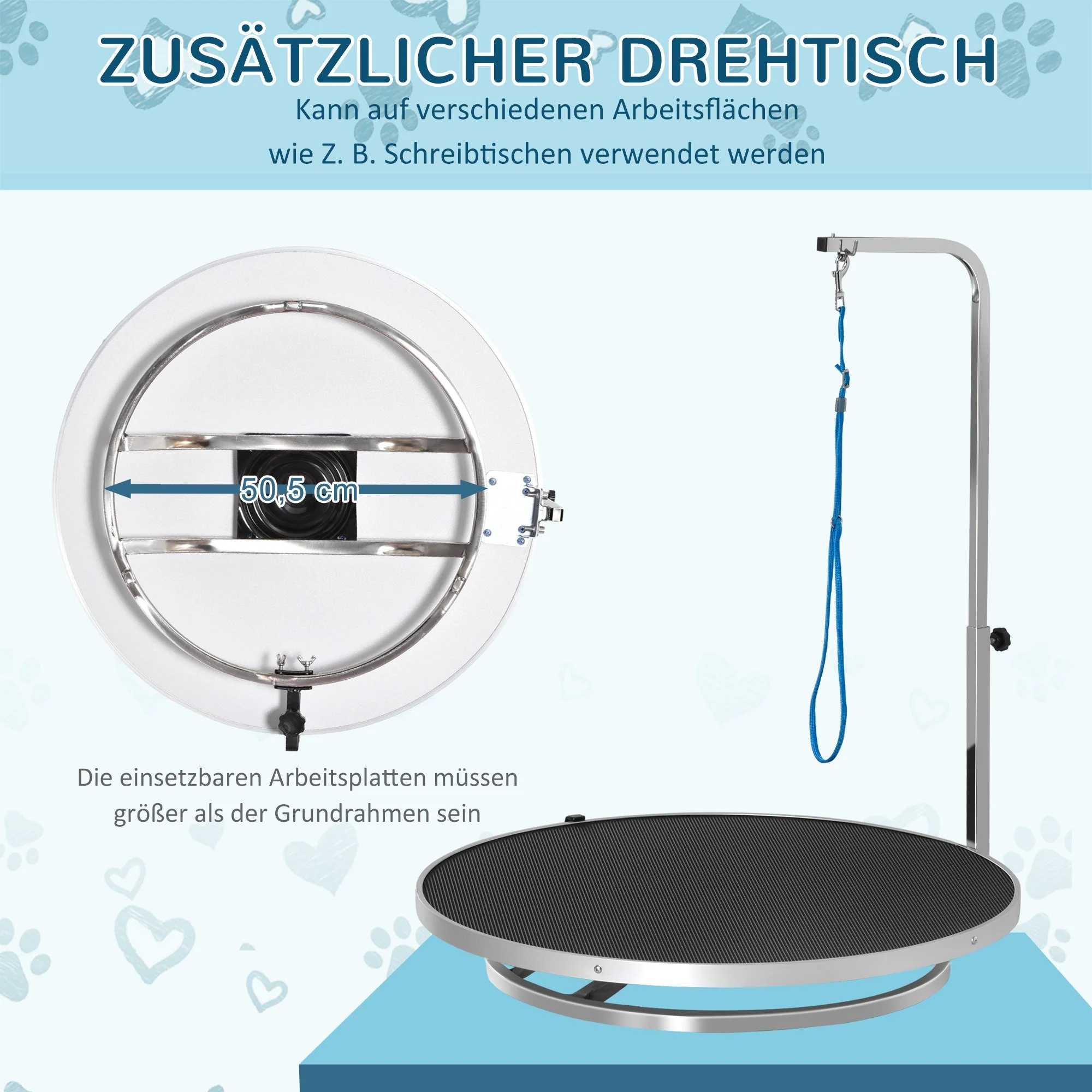 Grooming Table, Adjustable Arm Non-Slip Locking System, Aluminum Alloy - Image 4