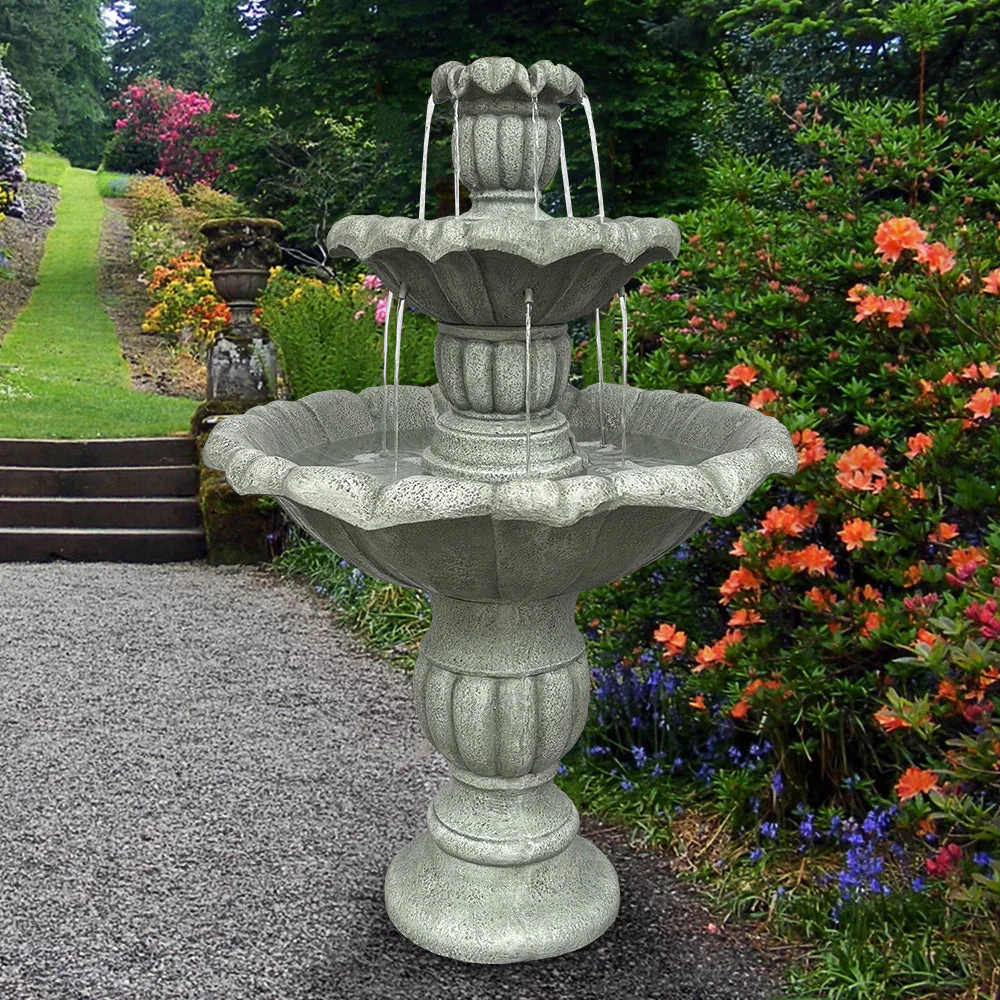 Ground Fountain 100cm High Outdoor Electric Pump, Concrete - Image 4