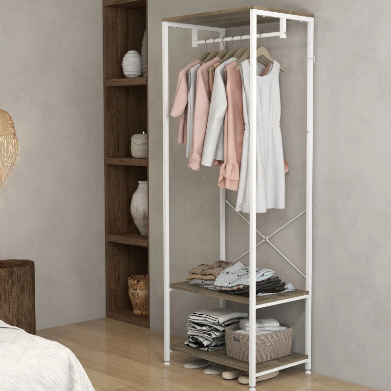 Hallway Coat Rack and Shoe Bench Tree, 2-in-1 Entryway Storage, Grey - Image 7