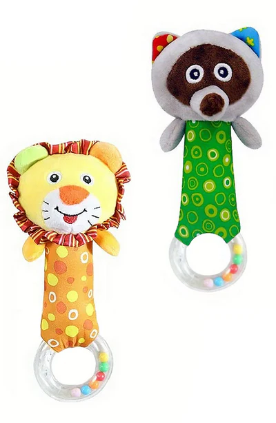 Hand Rattle Toy w/Bead Ring - Asstd
