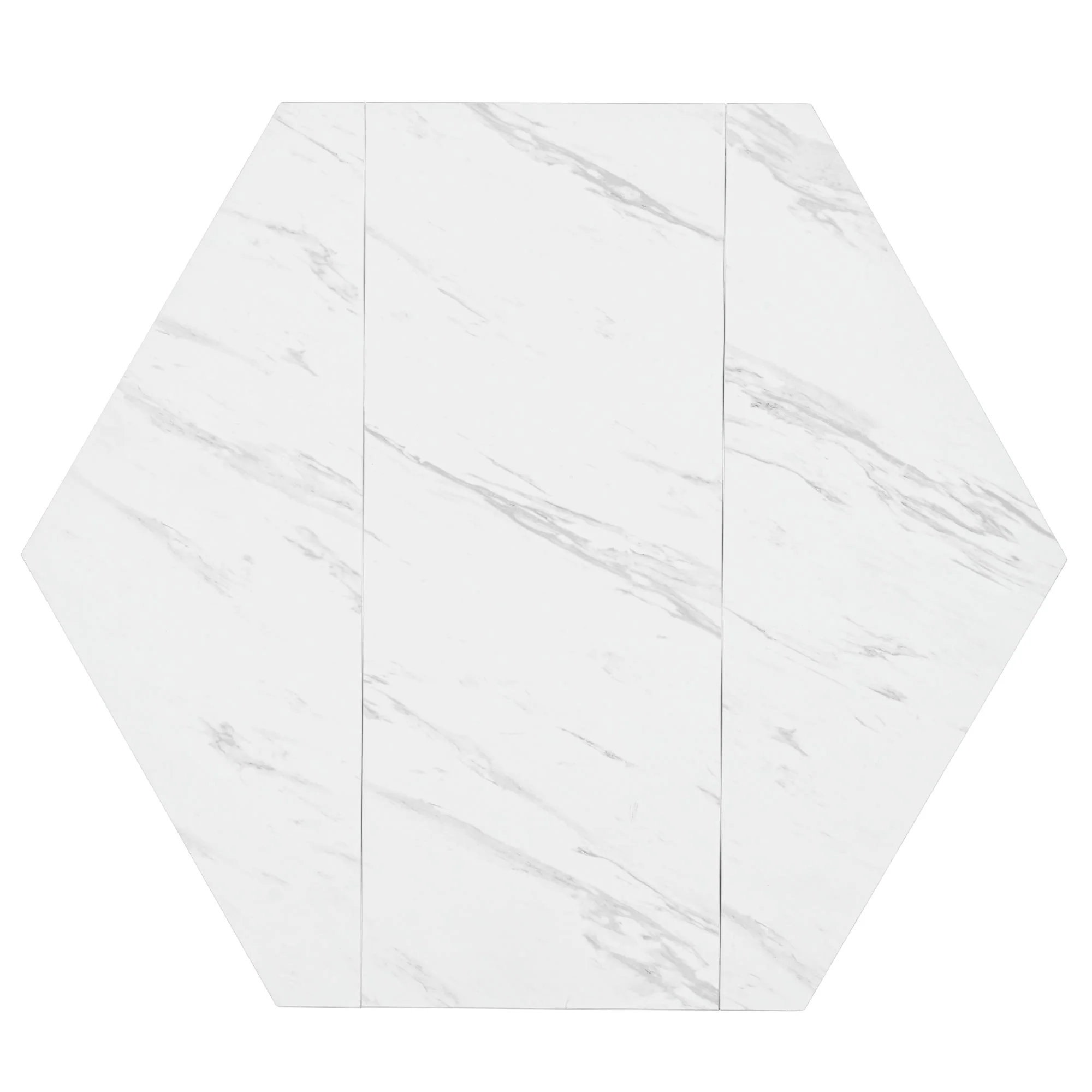 Hexagonal Marble Dining Table Modern Metal Branch Base Coffee Table Gold - Image 6